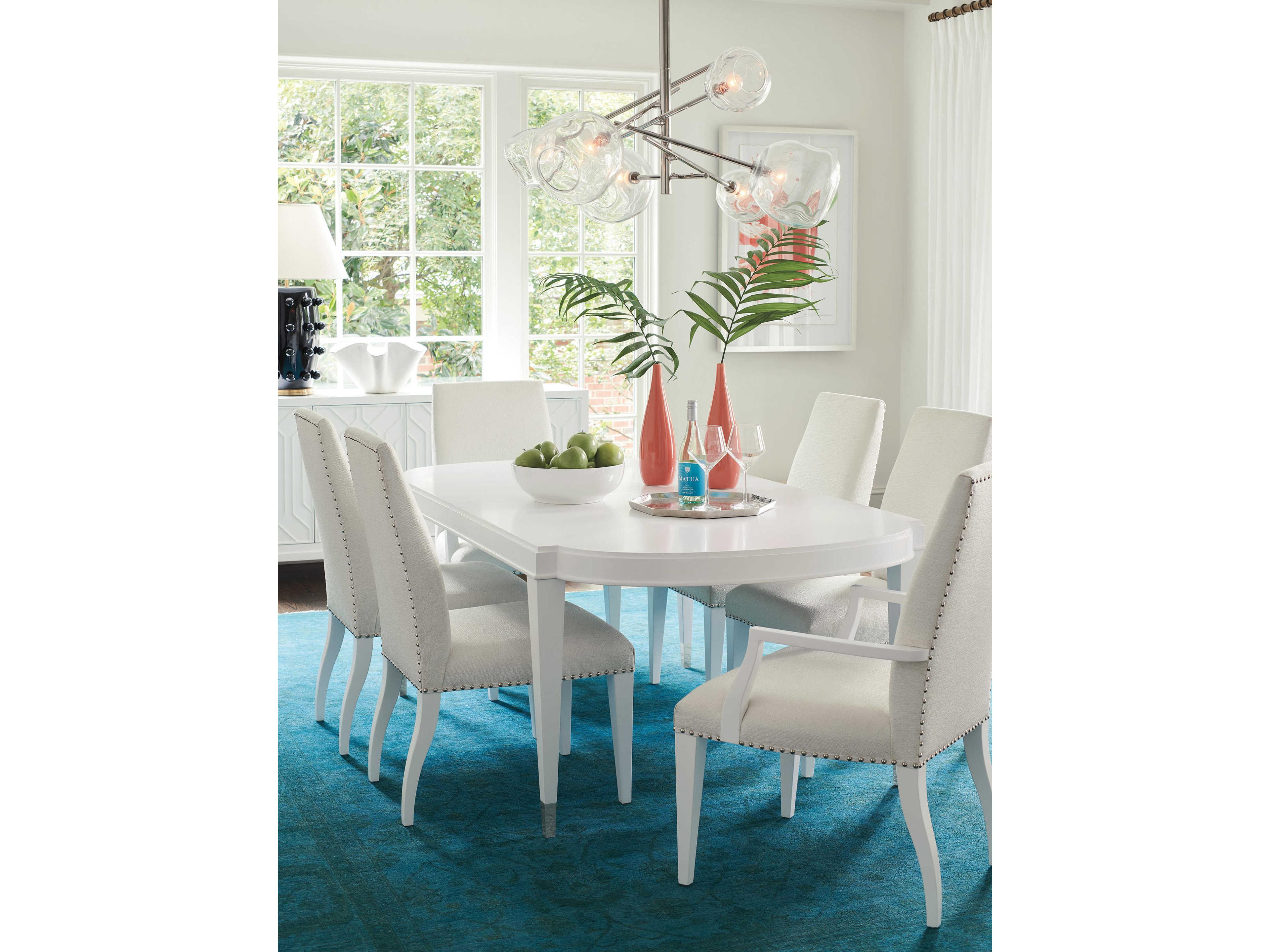 Lexington Avondale Maple Wood White Upholstered Side Dining Chair