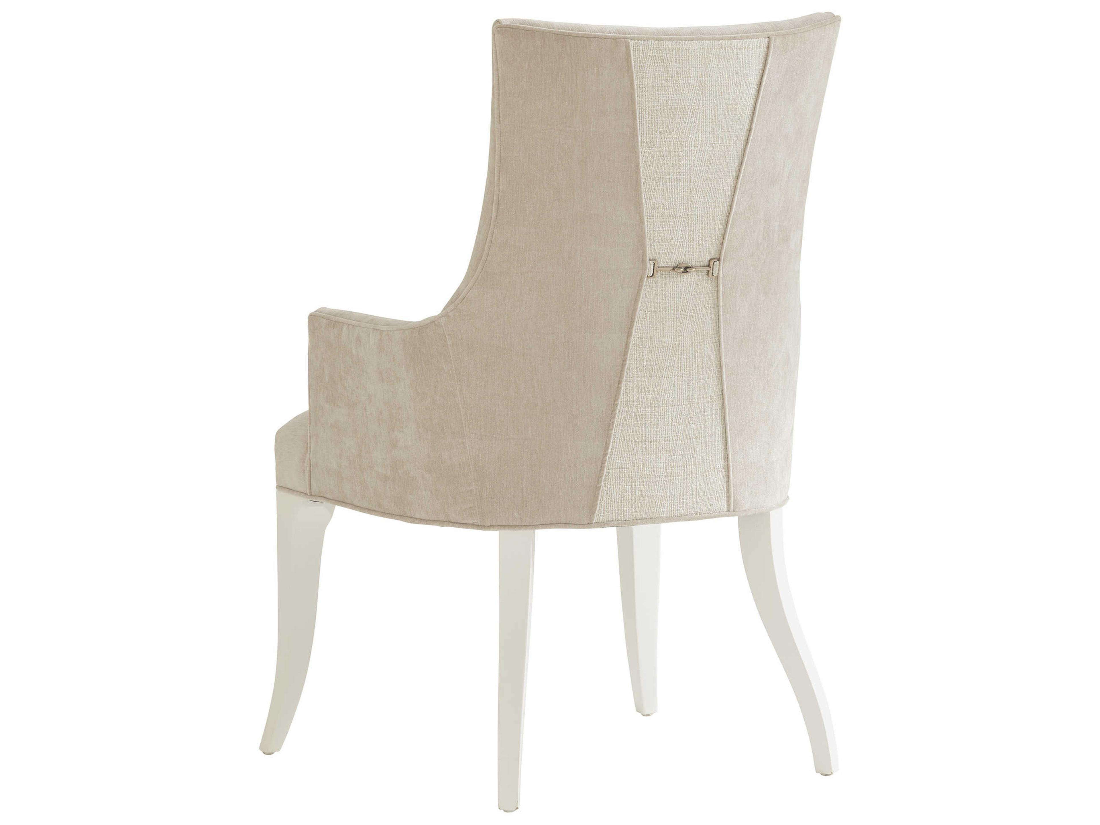 Lexington Avondale Maple Wood Beige Upholstered Arm Dining Chair