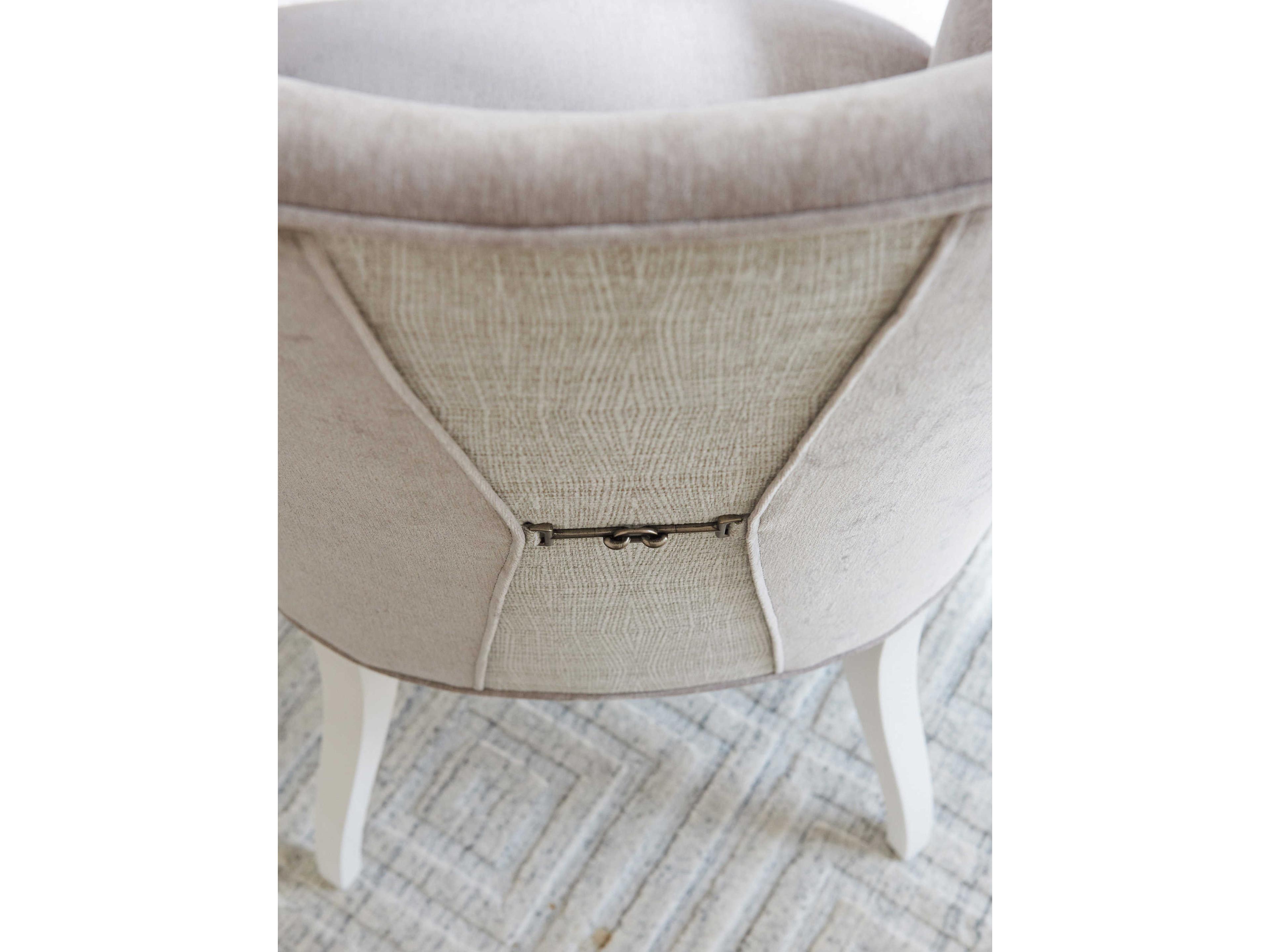 Lexington Avondale Maple Wood Beige Upholstered Arm Dining Chair