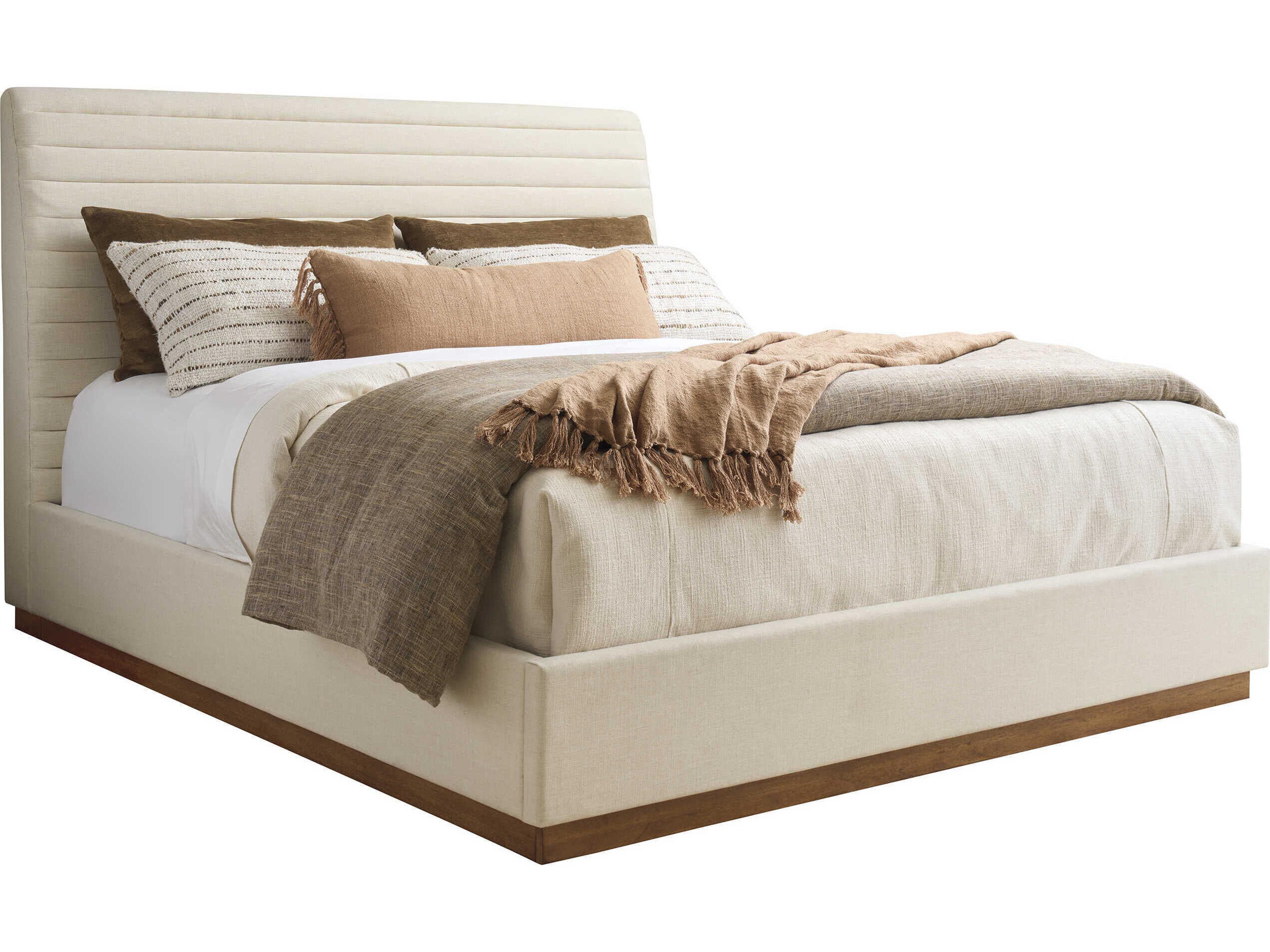La Costa Coronado Beige Upholstered King Panel Bed