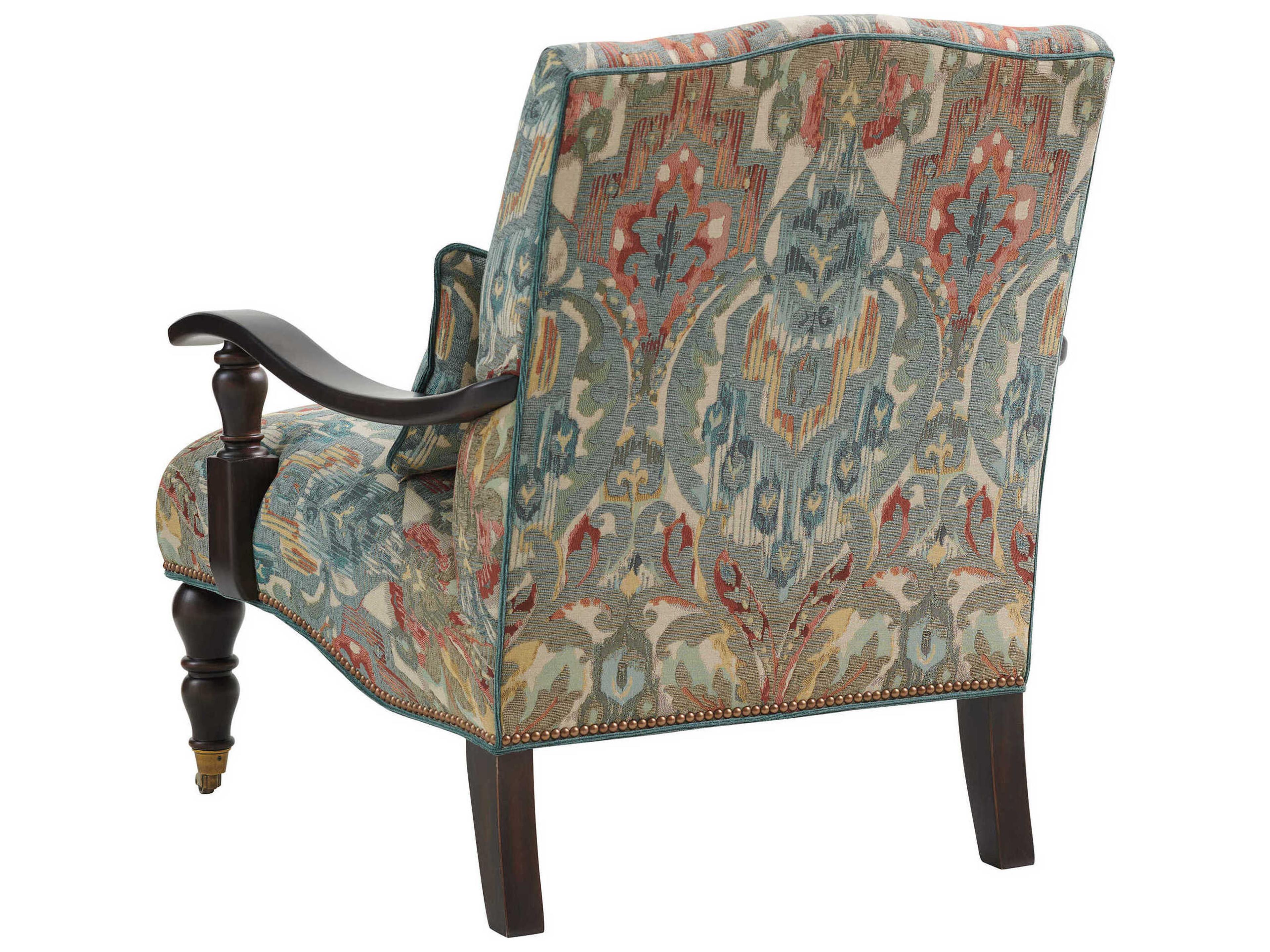 Lexington Silverado Rolling Blue Fabric Accent Chair