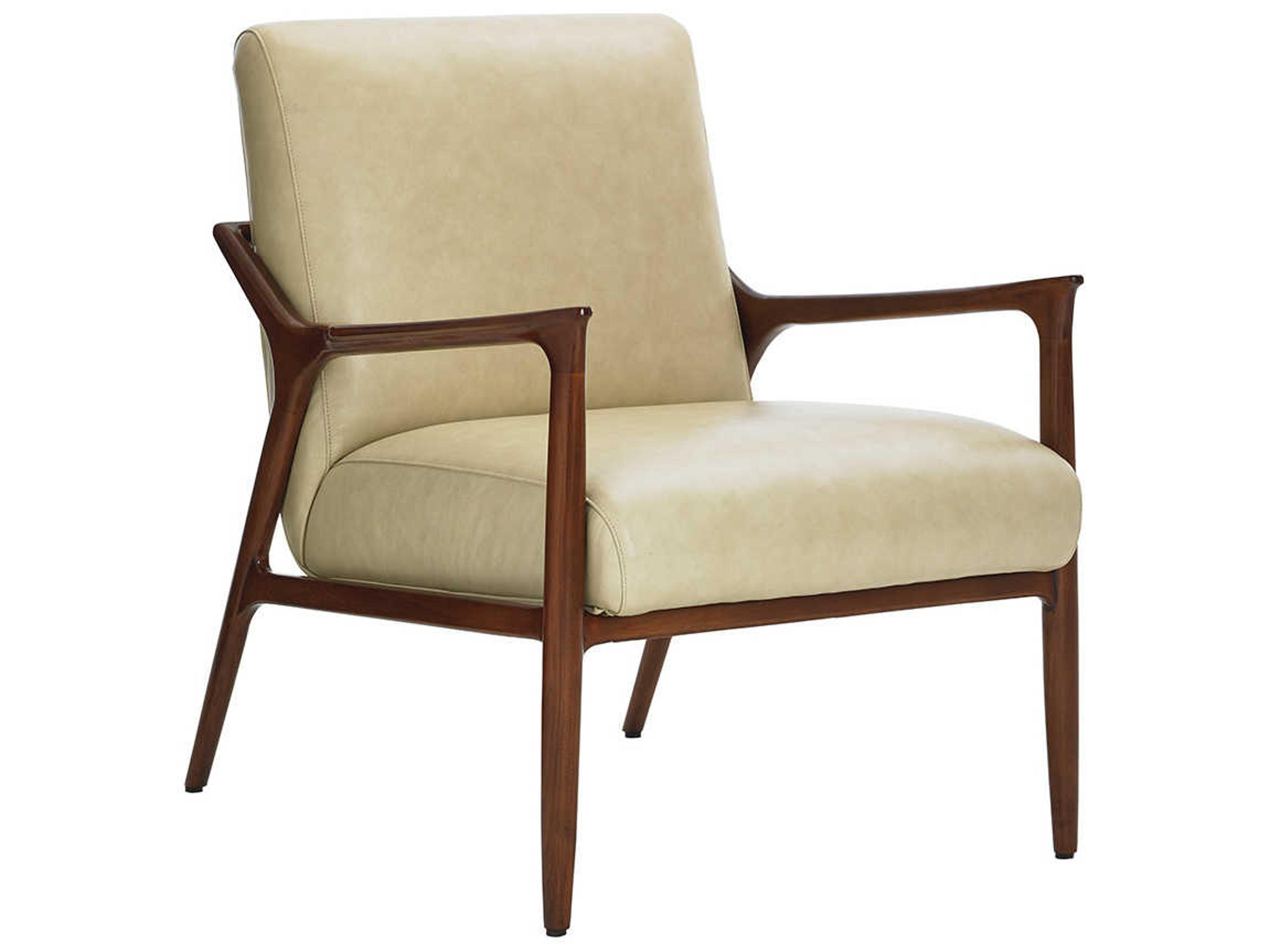 Leather Beige Accent Chair