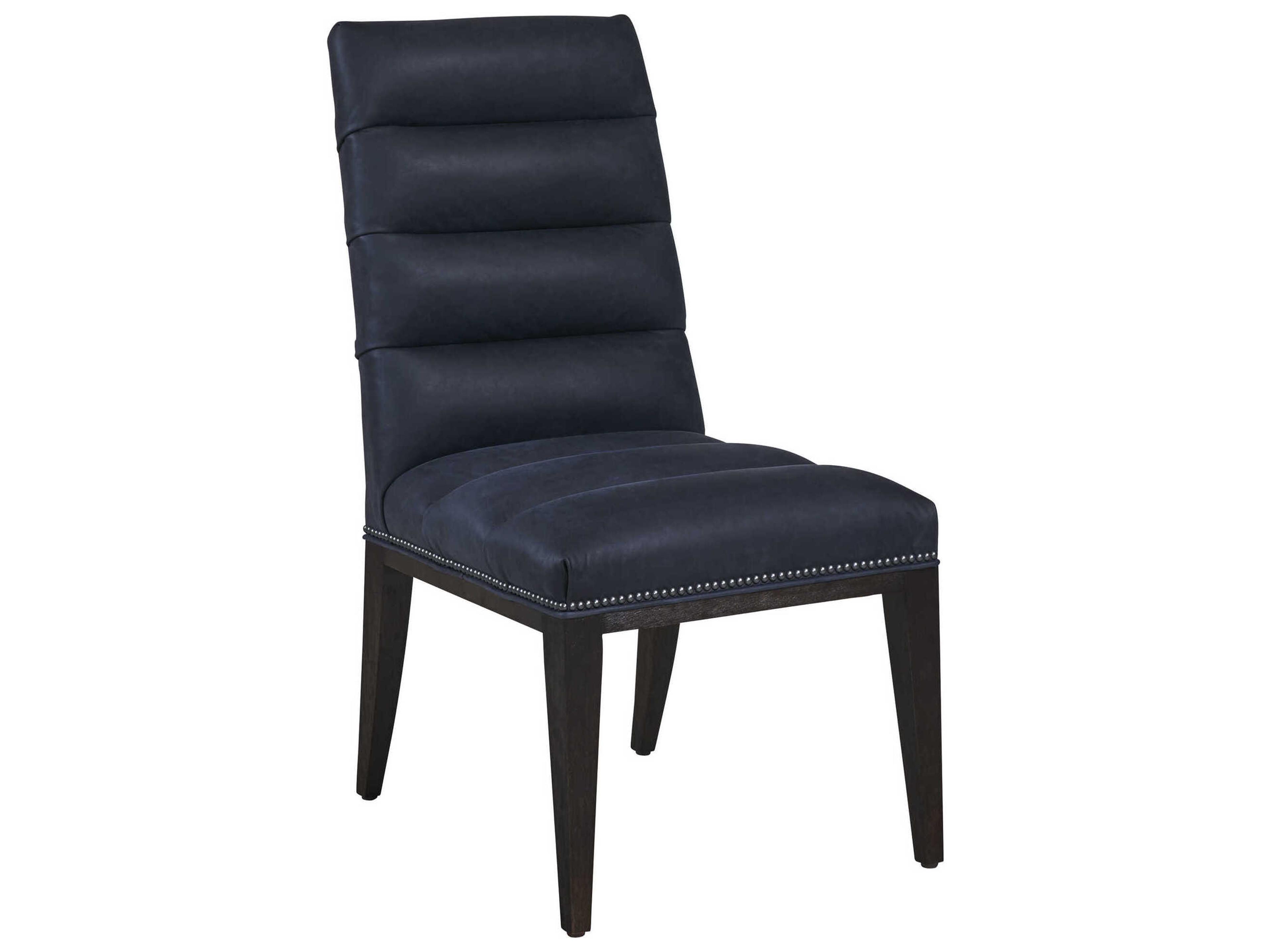 Raines Upholstered Leather Dining Side Chair in Kensington Finish