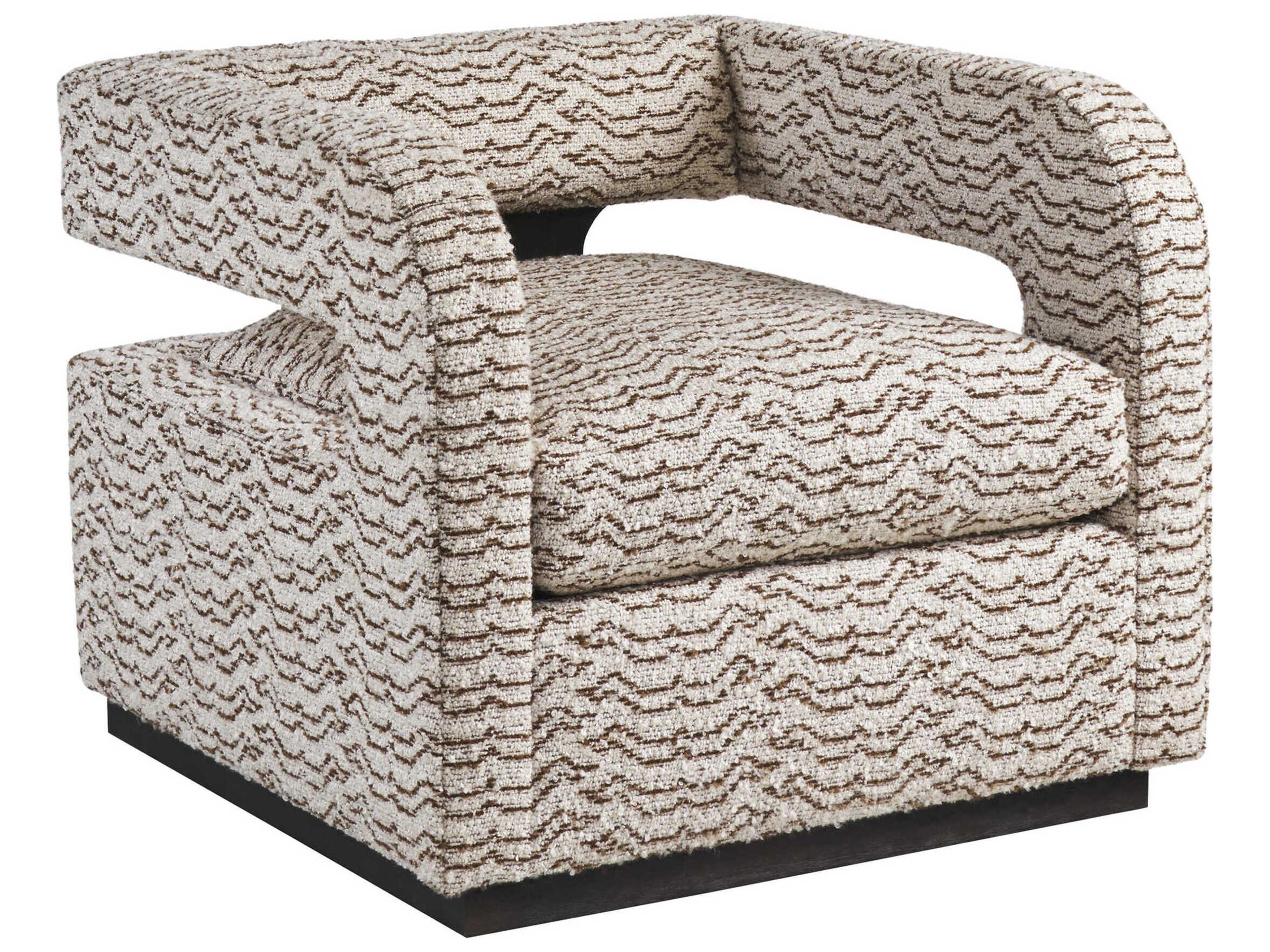 Zanzibar Swivel Beige Fabric Accent Chair