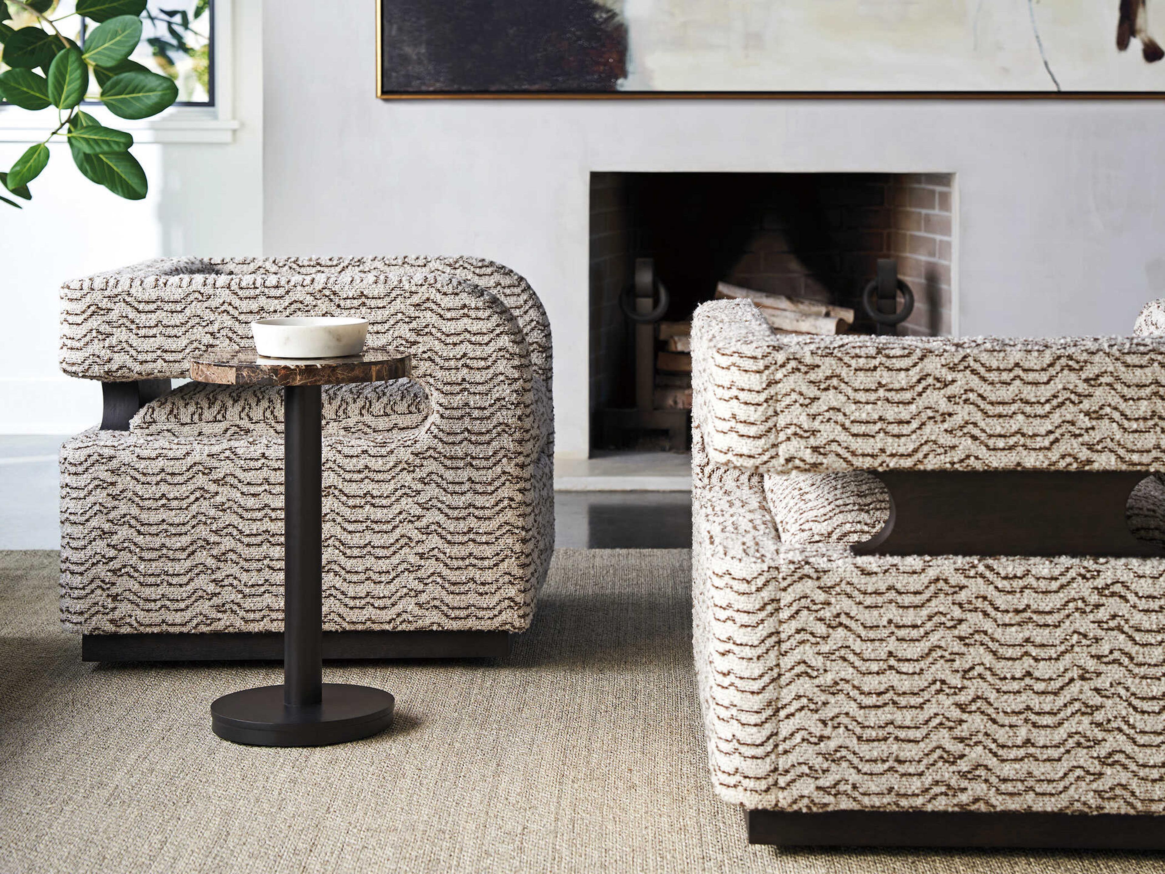 Lexington Zanzibar Swivel Beige Fabric Accent Chair