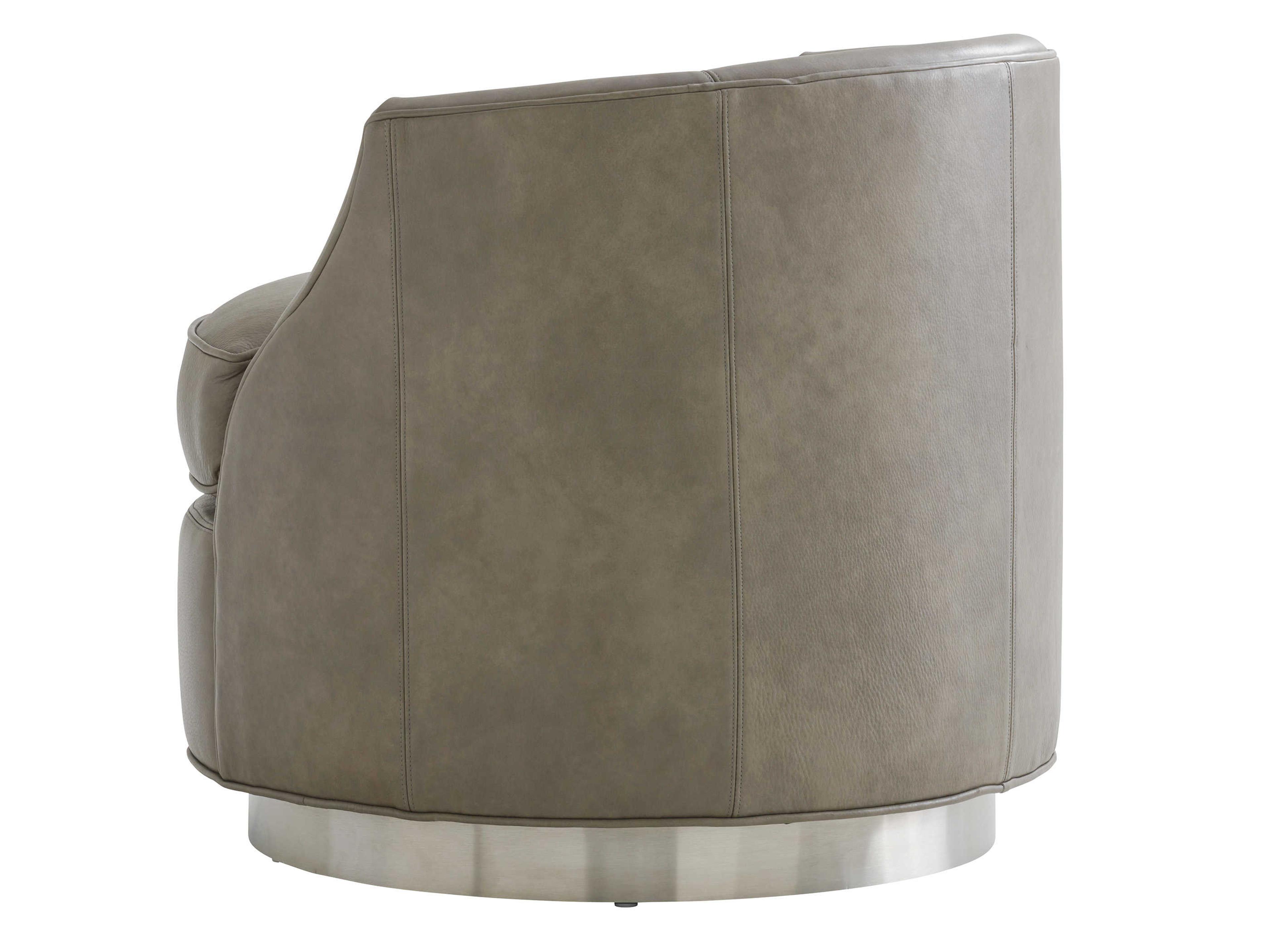 Lexington Avondale Swivel Gray Leather Accent Chair