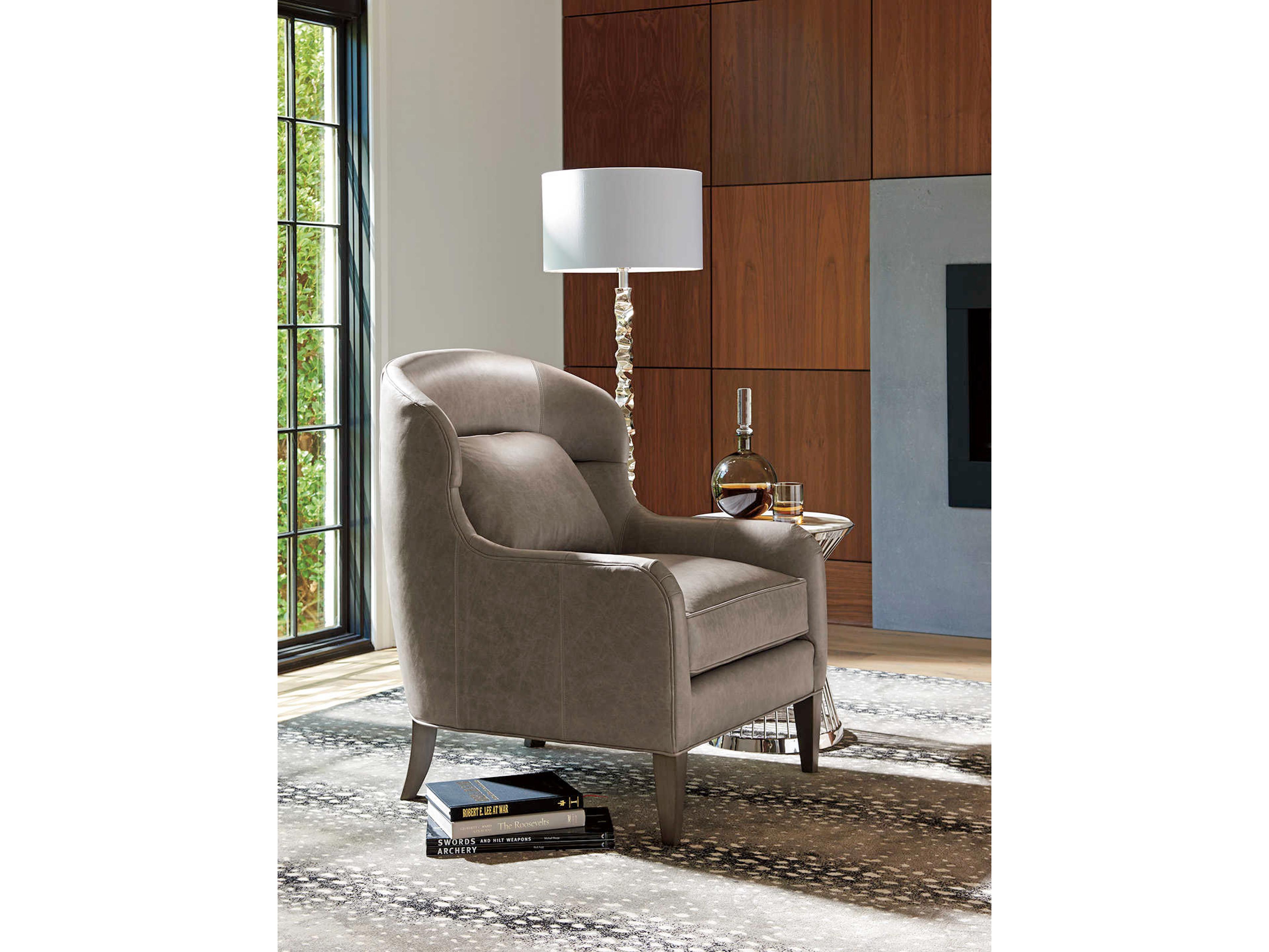 Lexington Ariana Gray Leather Accent Chair