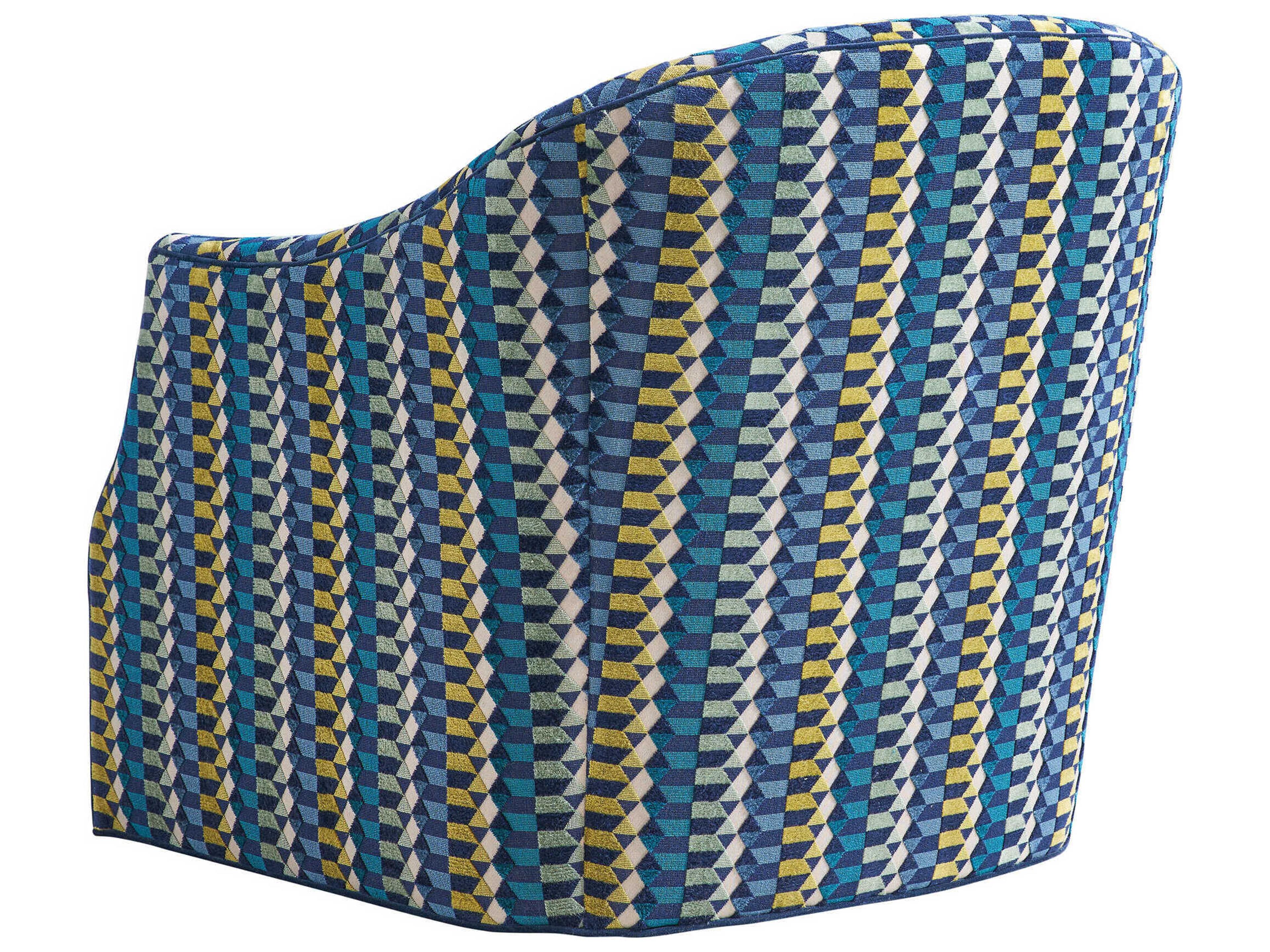 Lexington Ariana Swivel Blue Fabric Accent Chair