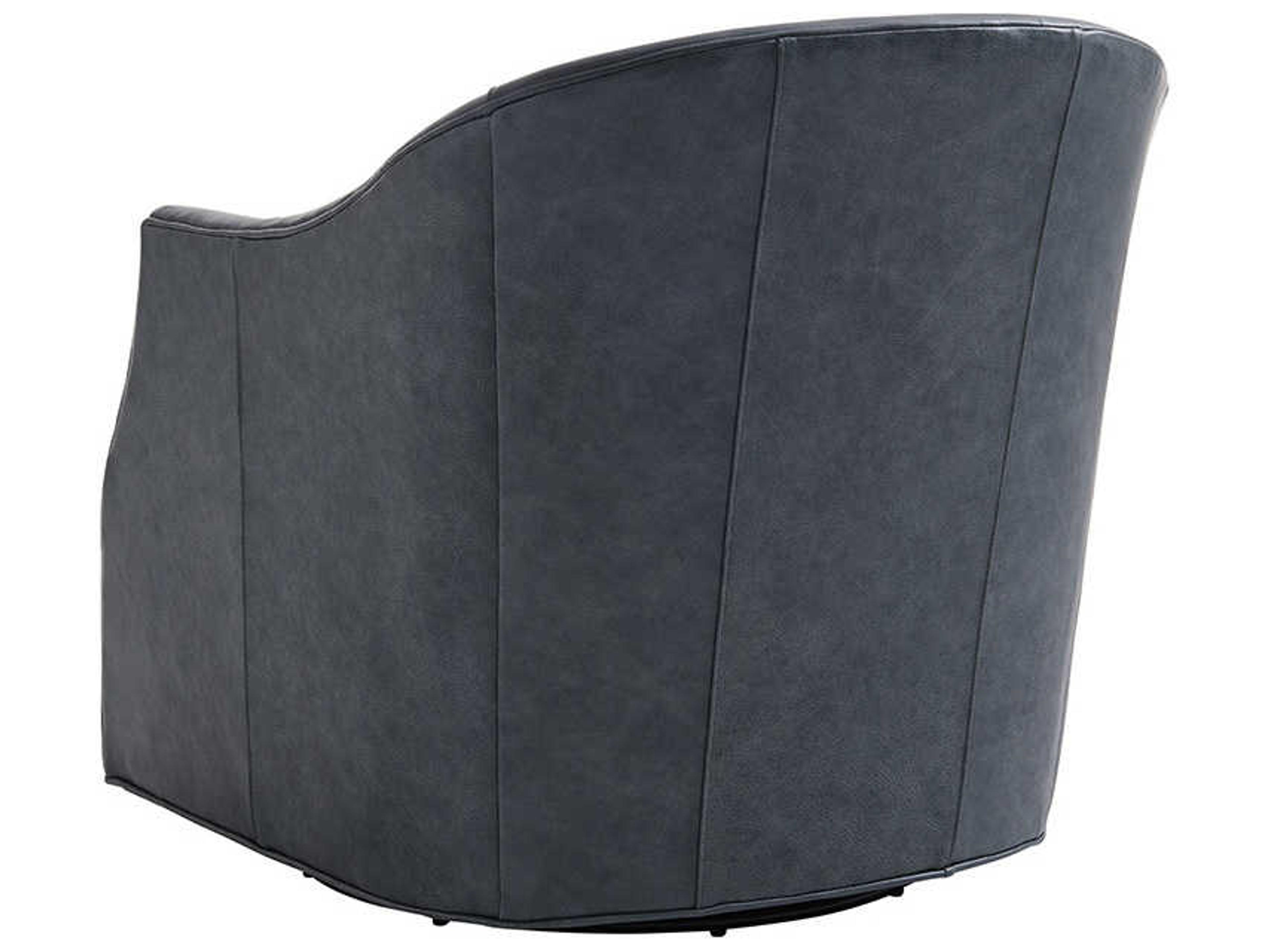 Lexington Ariana Swivel Gray Leather Accent Chair