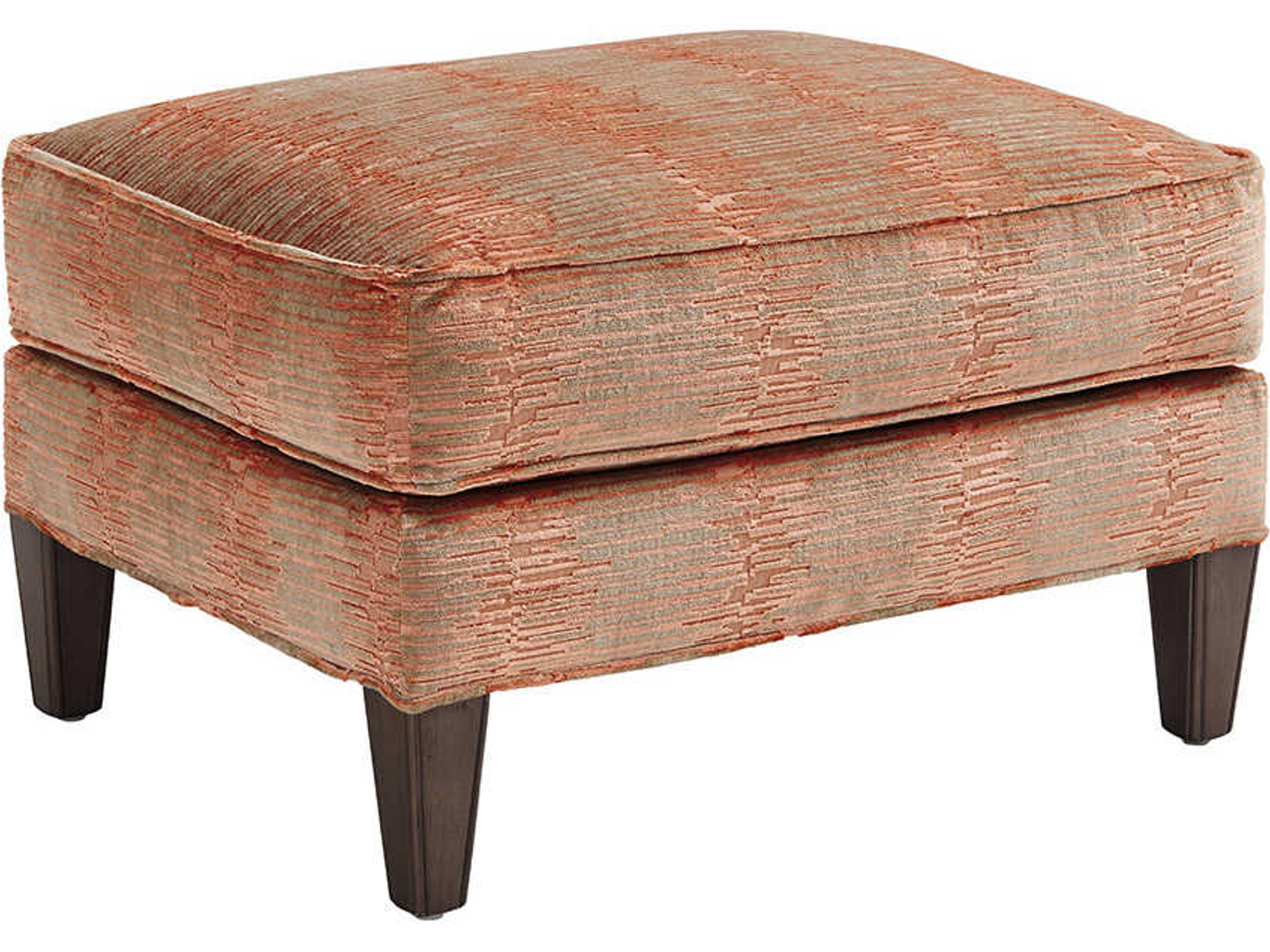 Ariana Misty Gray Orange Upholstered Ottoman