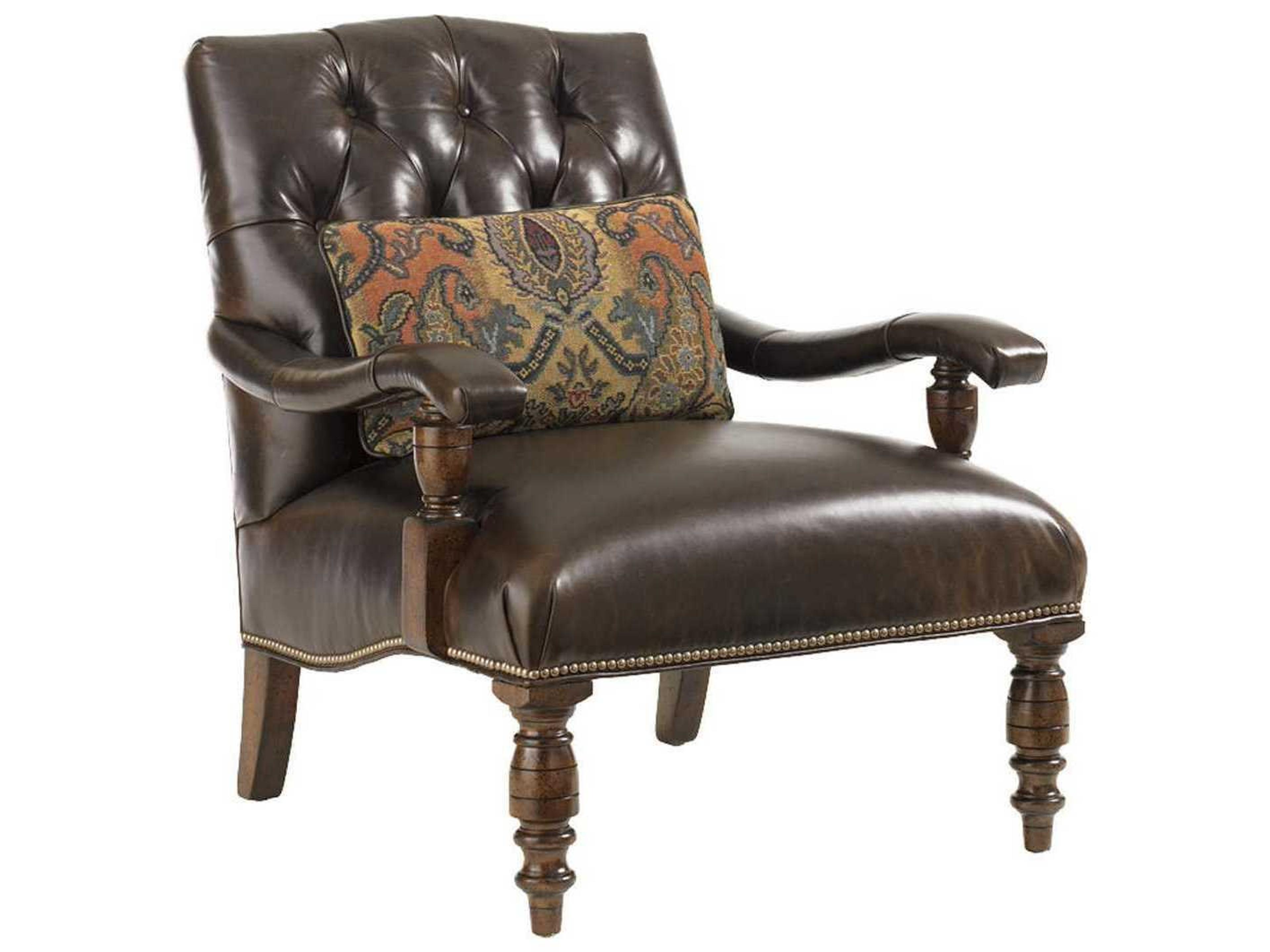 Lexington Upholstery Leather Tufted Accent Chair