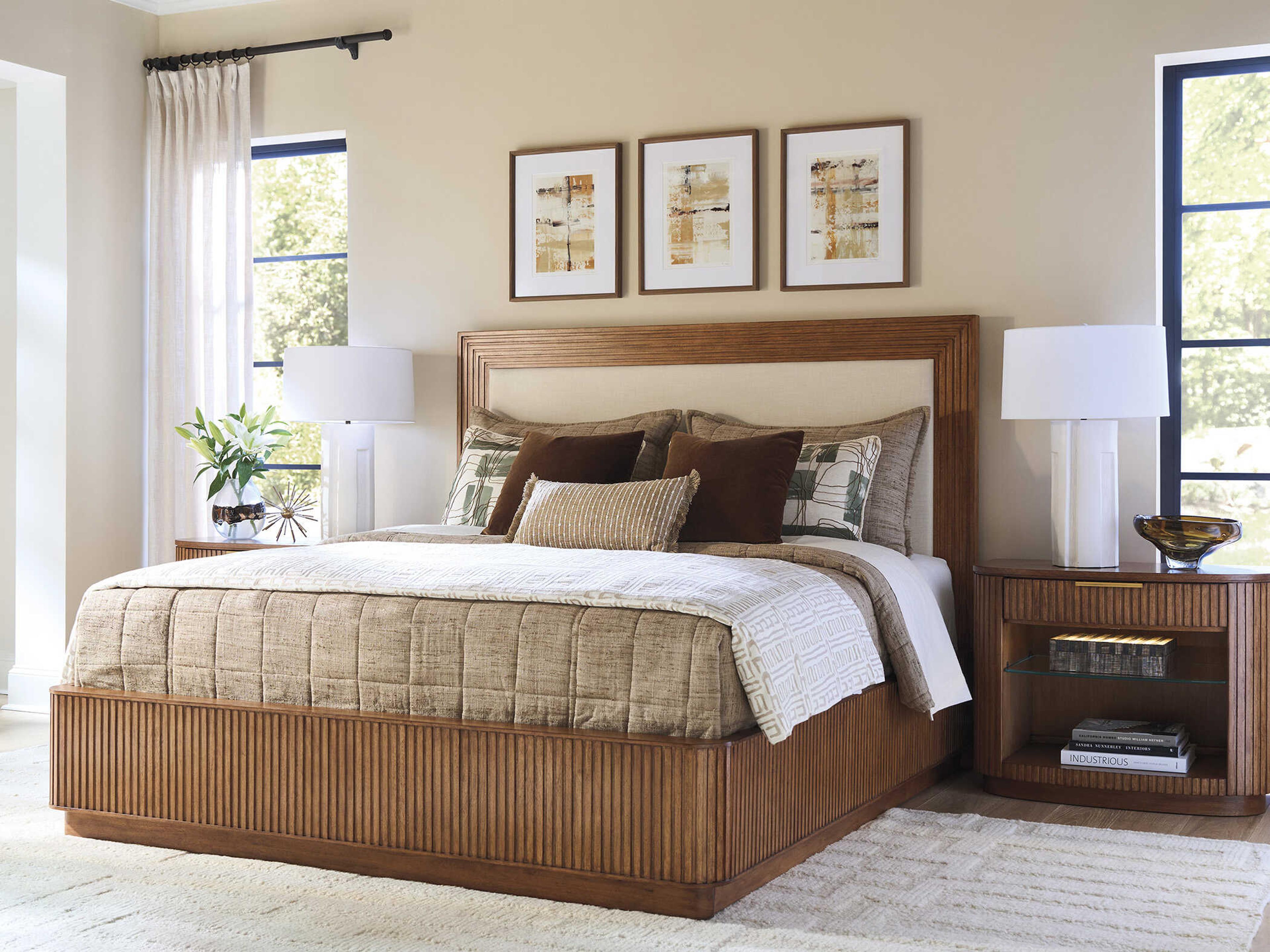 Lexington La Costa Pendry Brown Wood King Panel Bed 