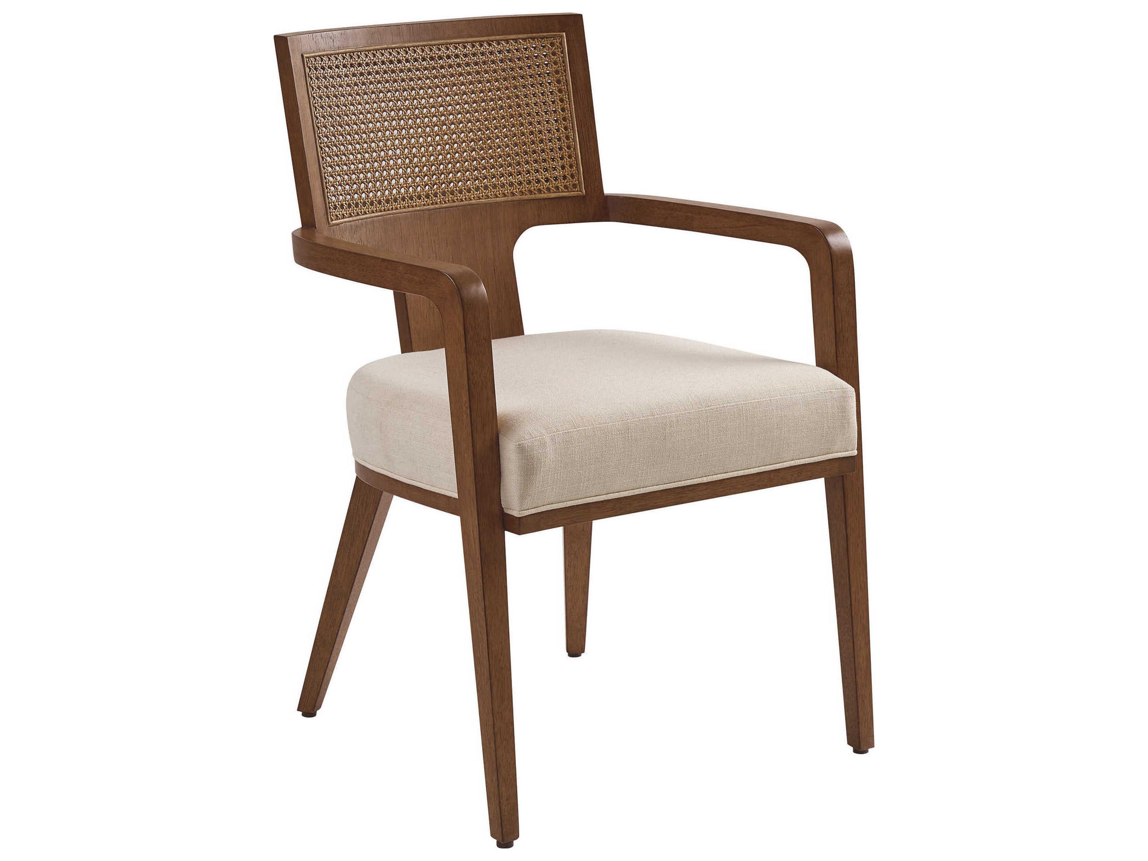 La Costa Serrano White Upholstered Arm Dining Chair