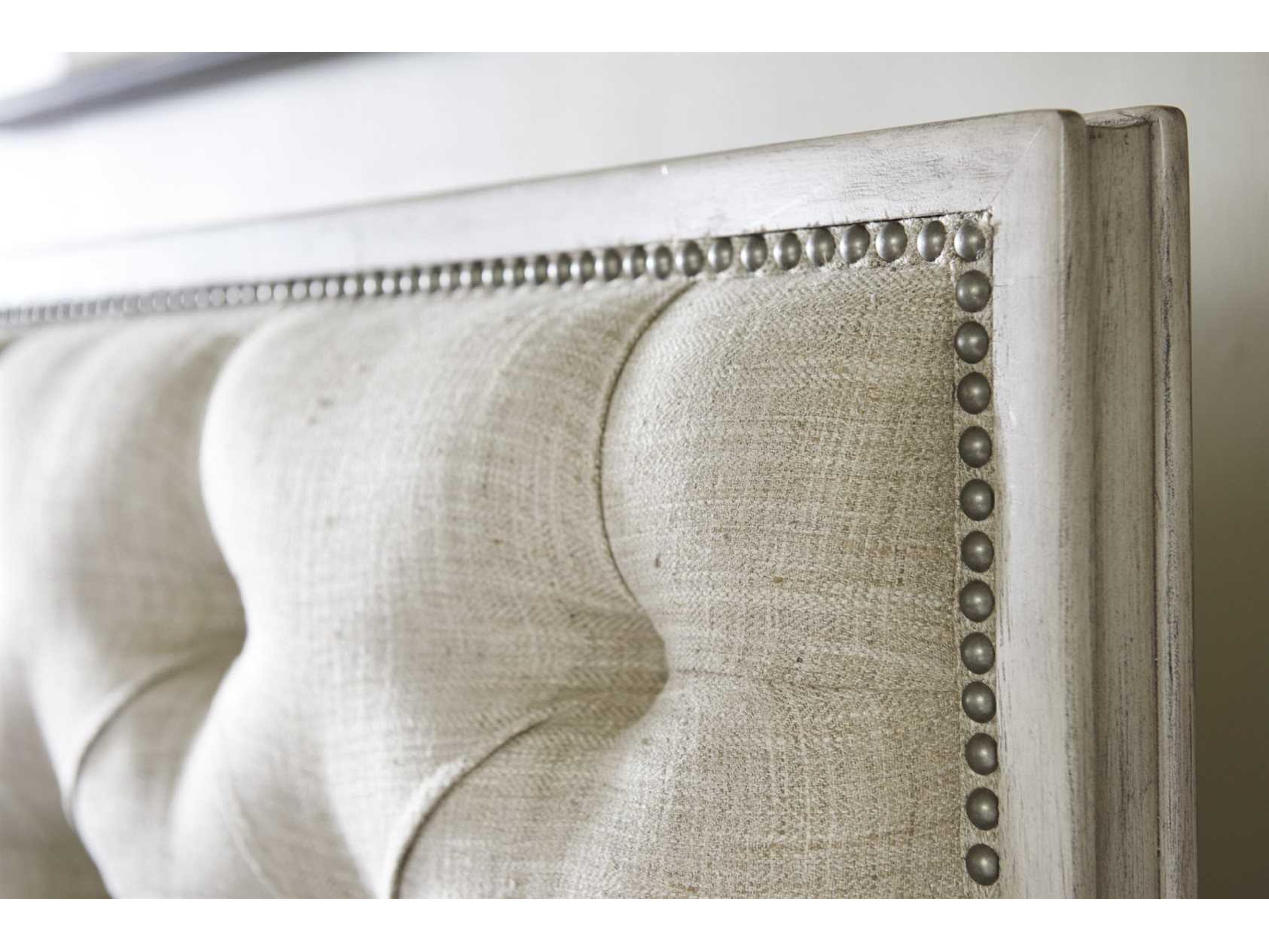 Lexington Oyster Bay Beige Solid Wood Upholstered King Panel Bed