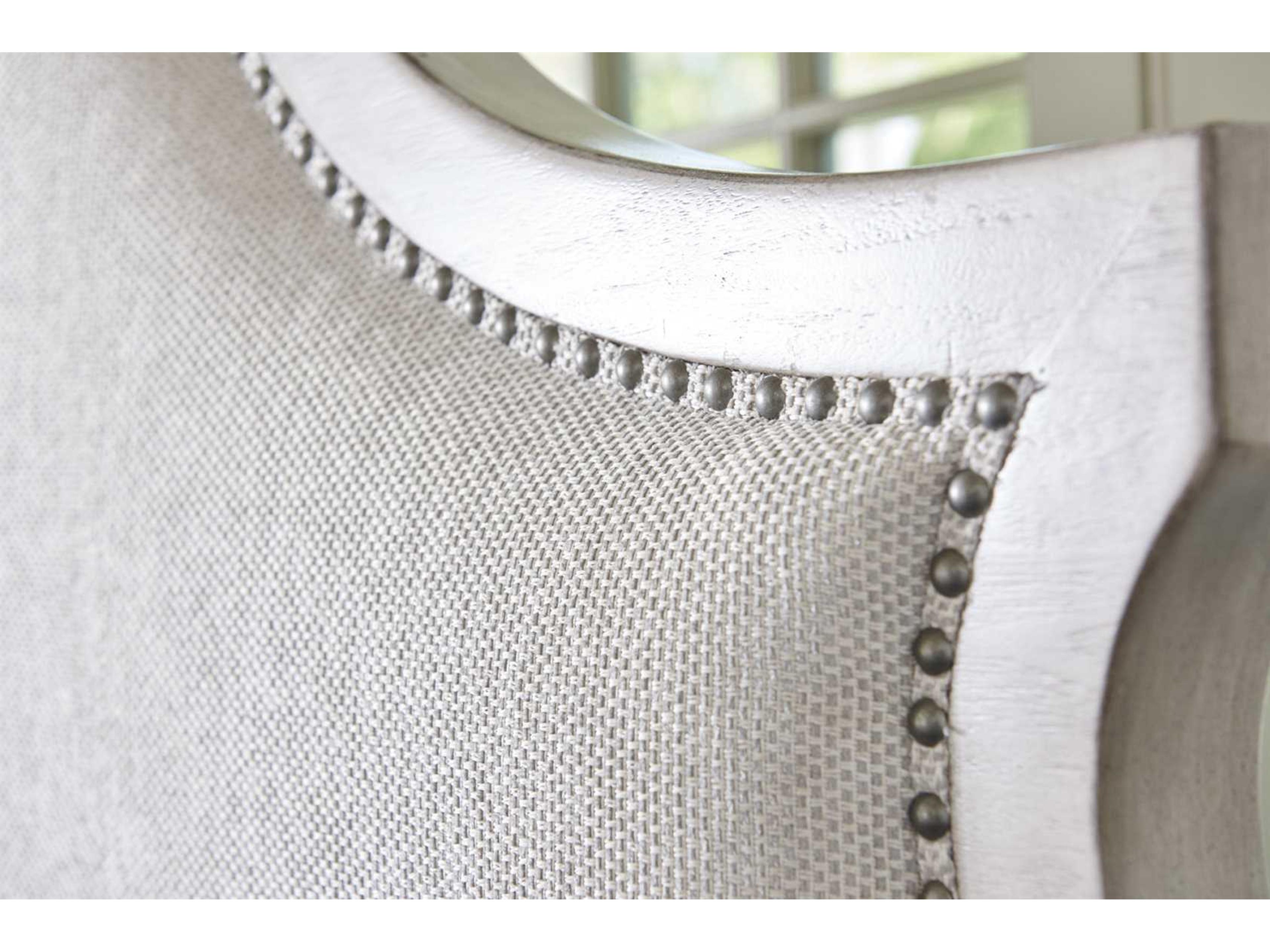 Lexington Oyster Bay Beige Solid Wood Upholstered King Panel Bed