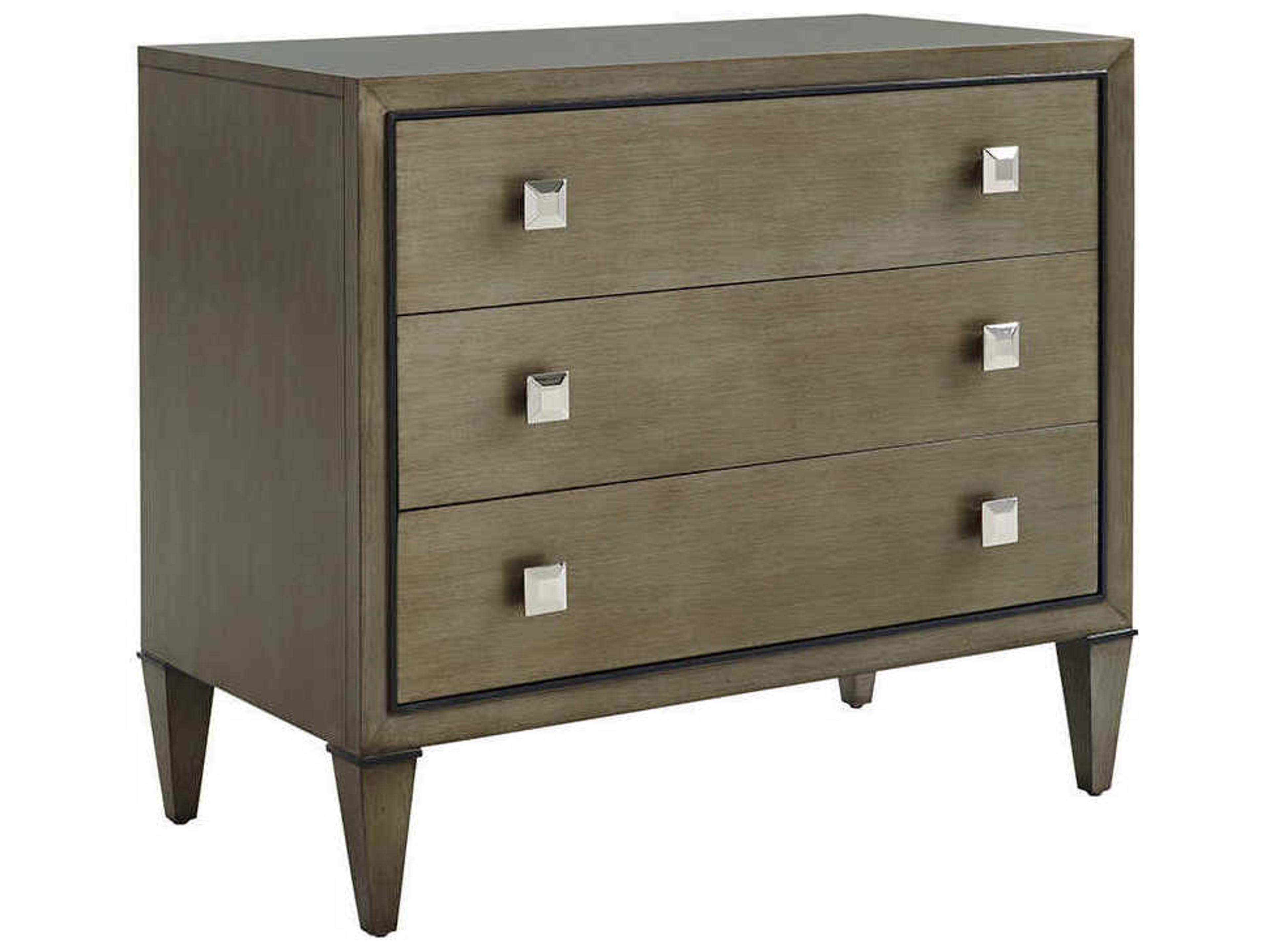 Ariana 3-Drawers Brown Solid Wood Nightstand