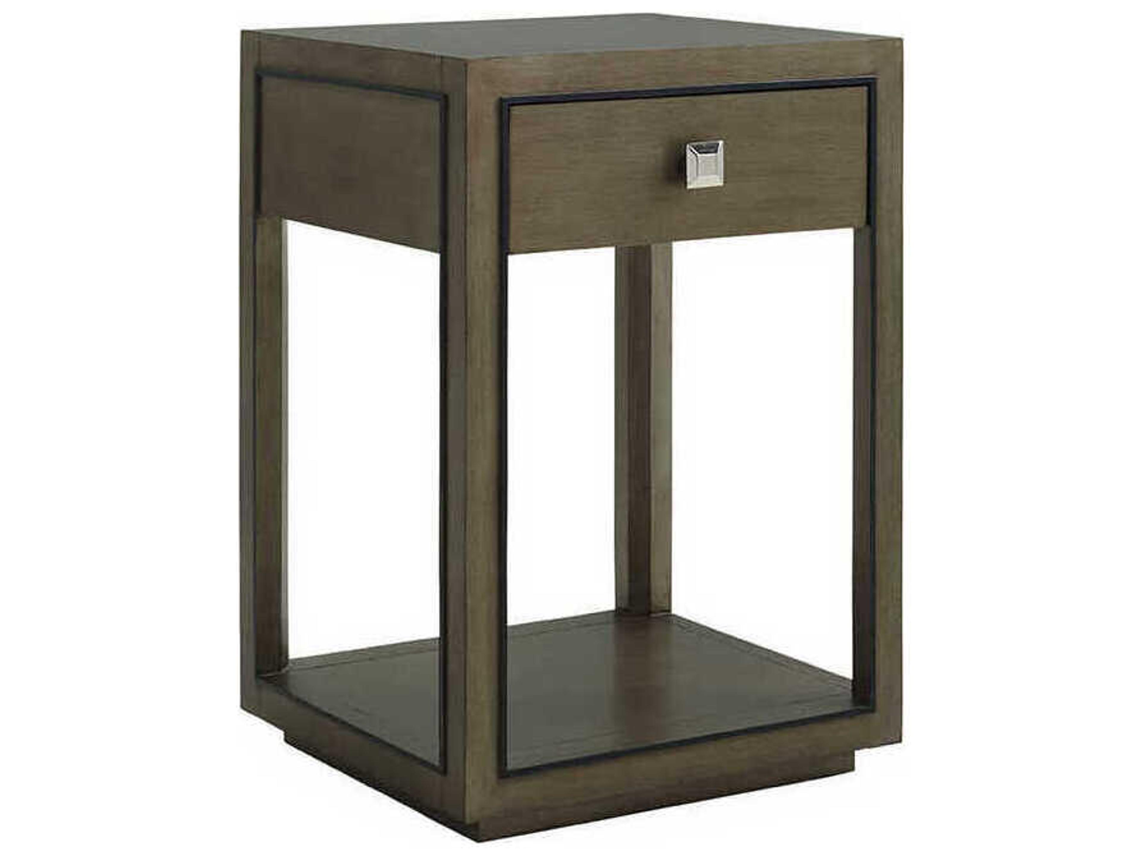 1-Drawer Gray Nightstand