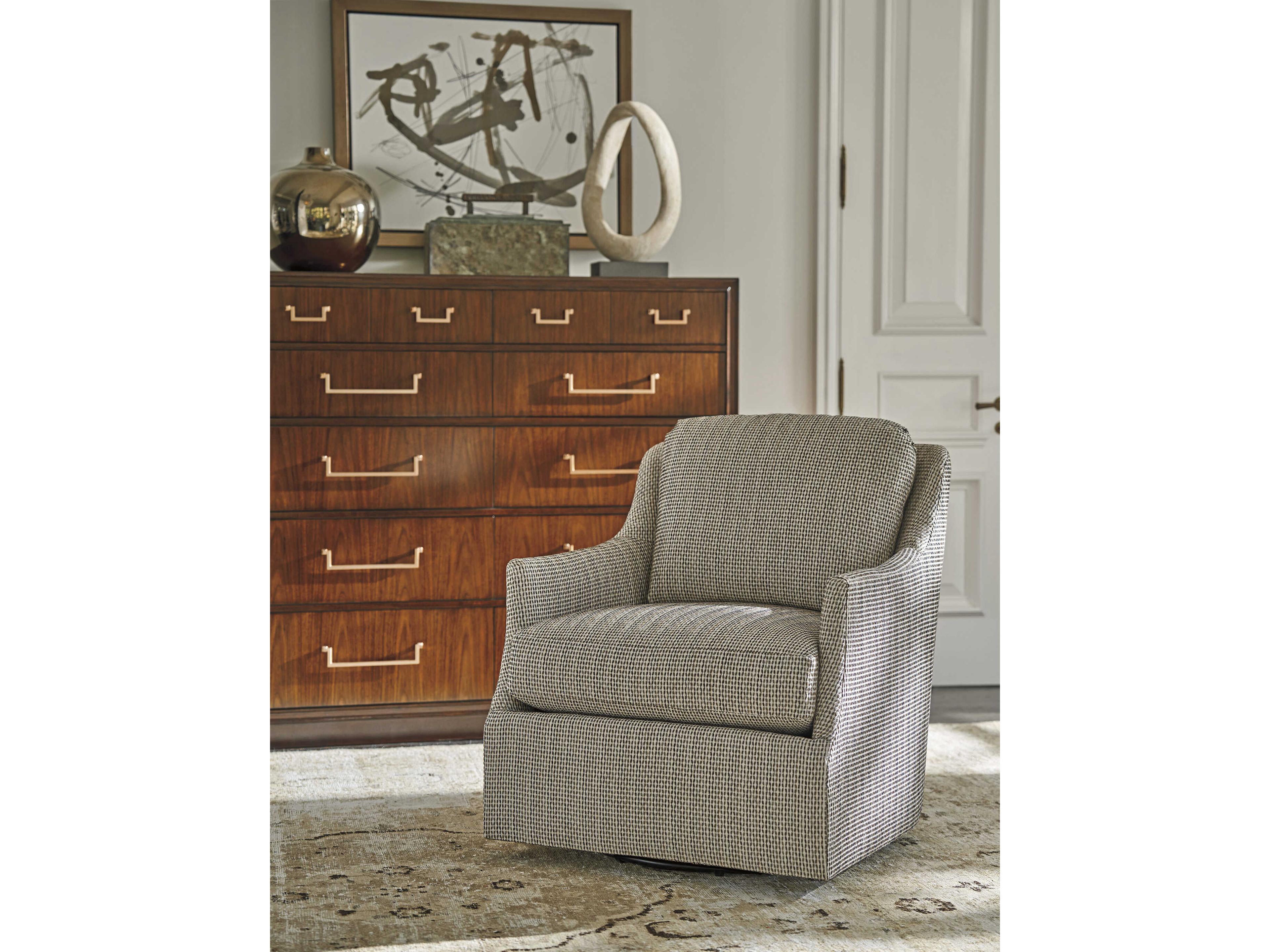 Lexington Rendezvous Montford Swivel Gray Accent Chair 