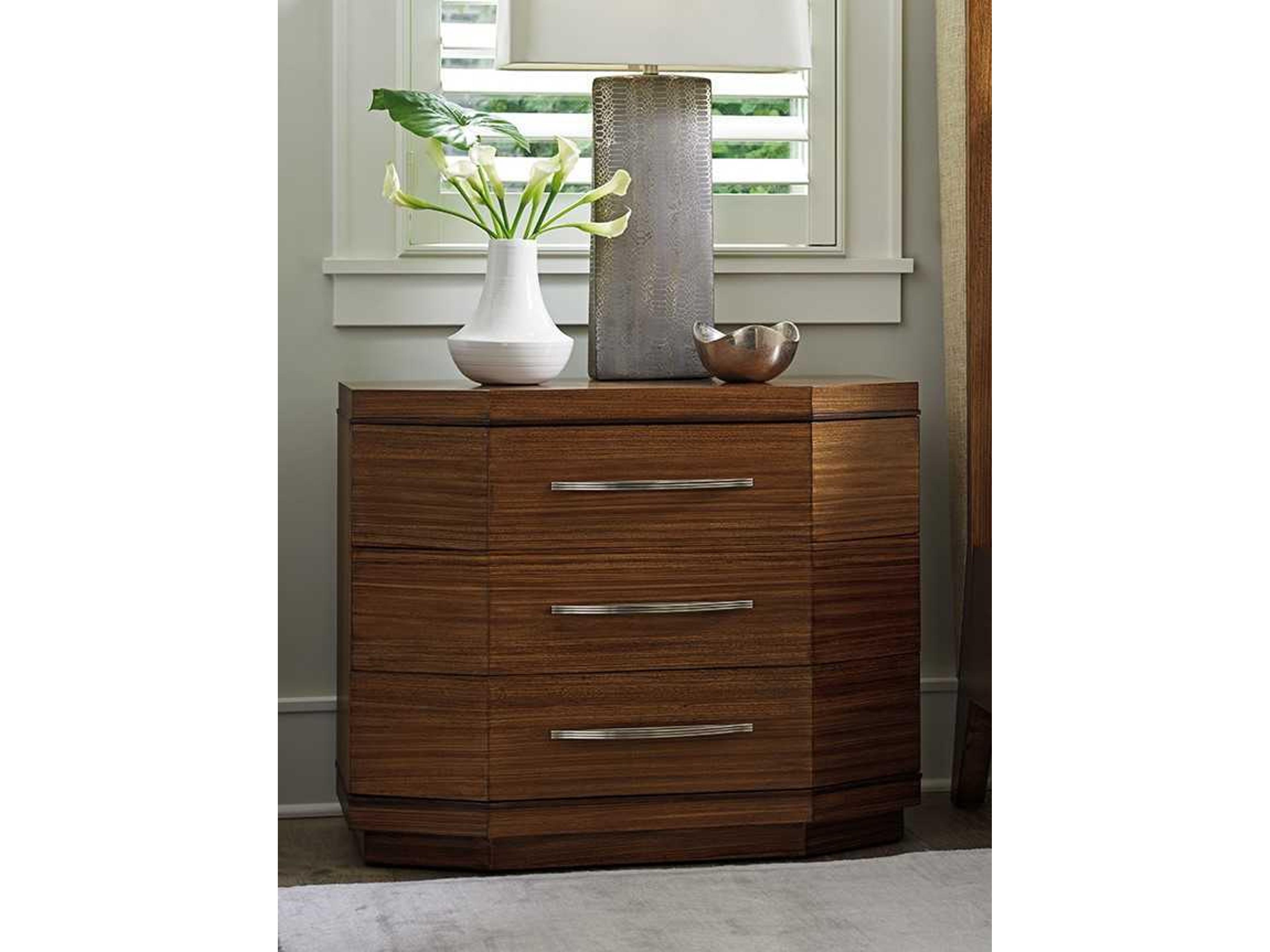 Lexington Kitano 3-Drawers Brown Nightstand