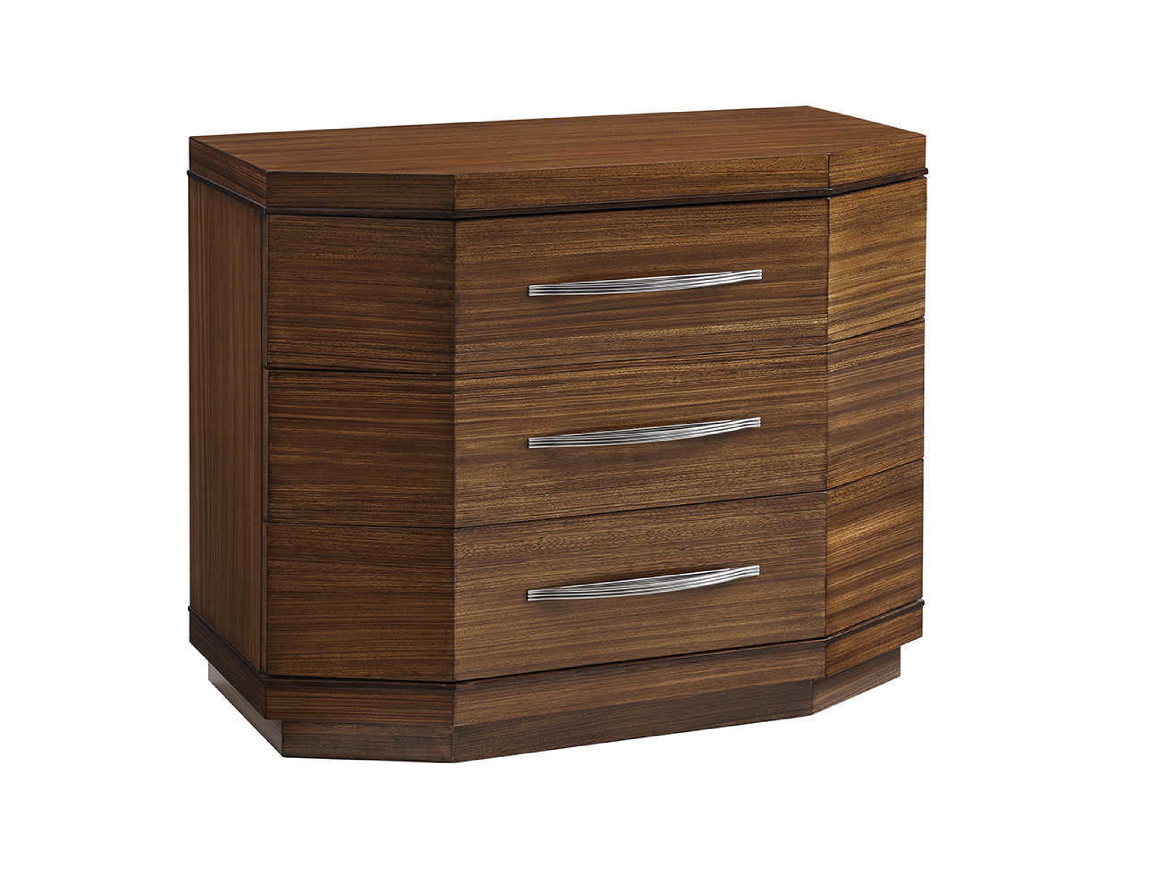 Kitano 3-Drawers Brown Nightstand