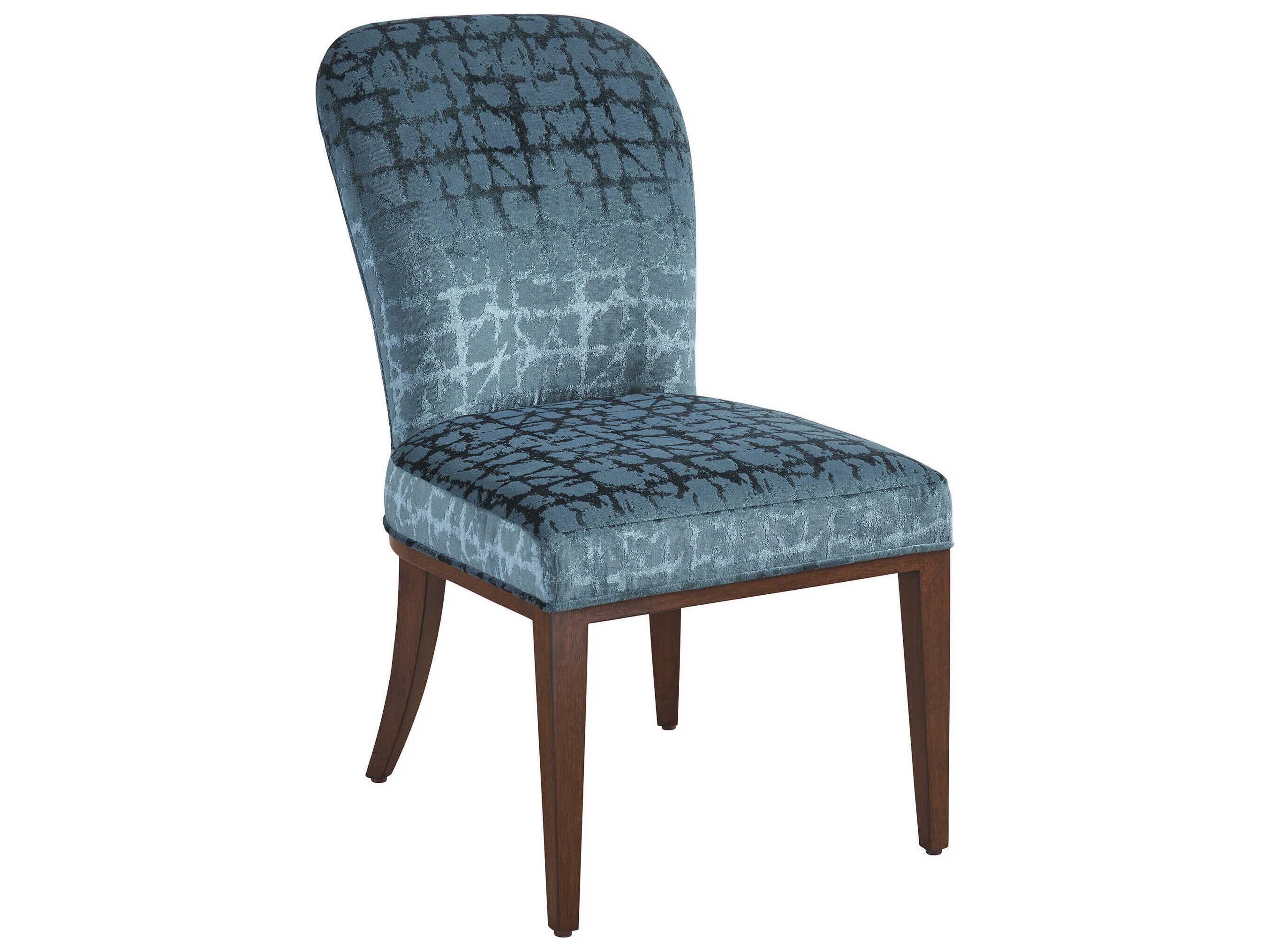 Rendezvous Lambeth Blue Upholstered Armless Dining Chair