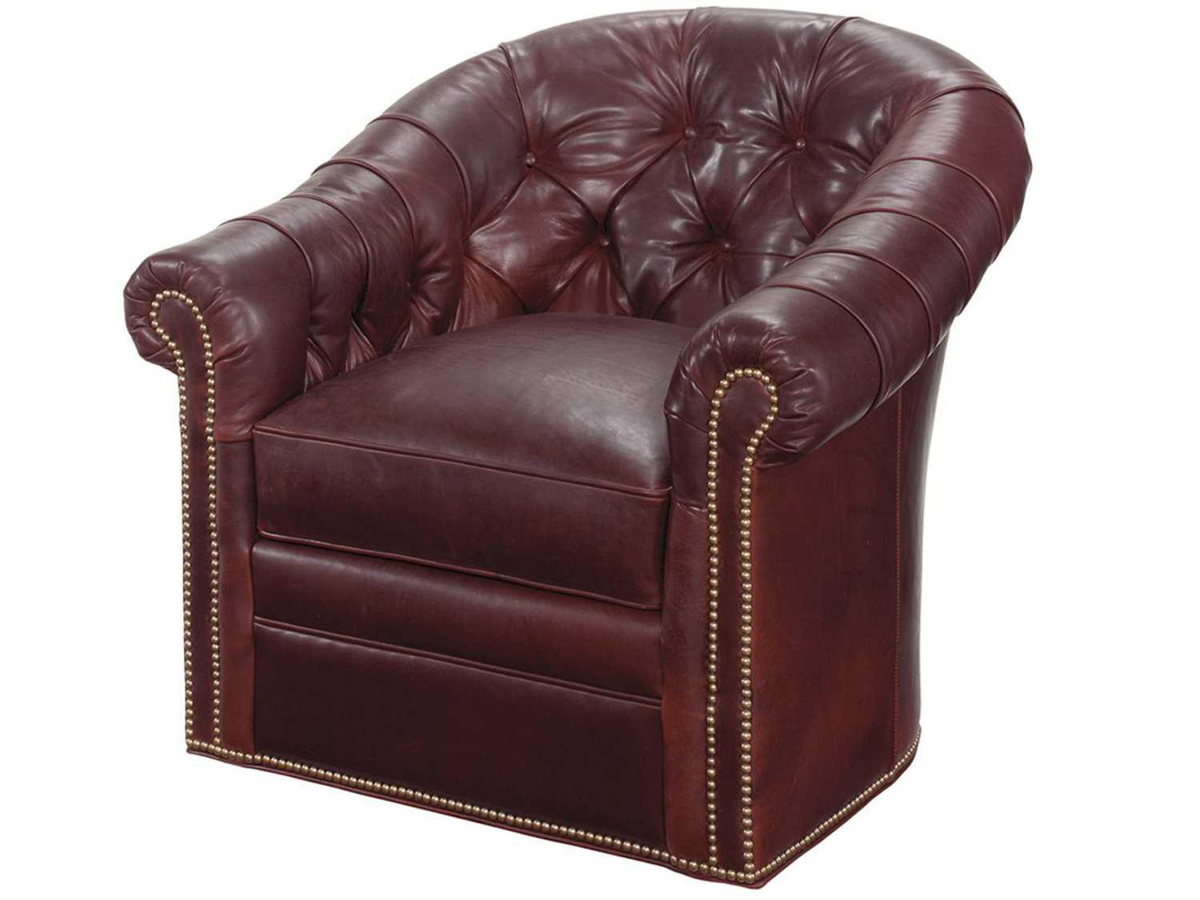 Lexington Upholstery Swivel Fabric Tufted Accent Chair