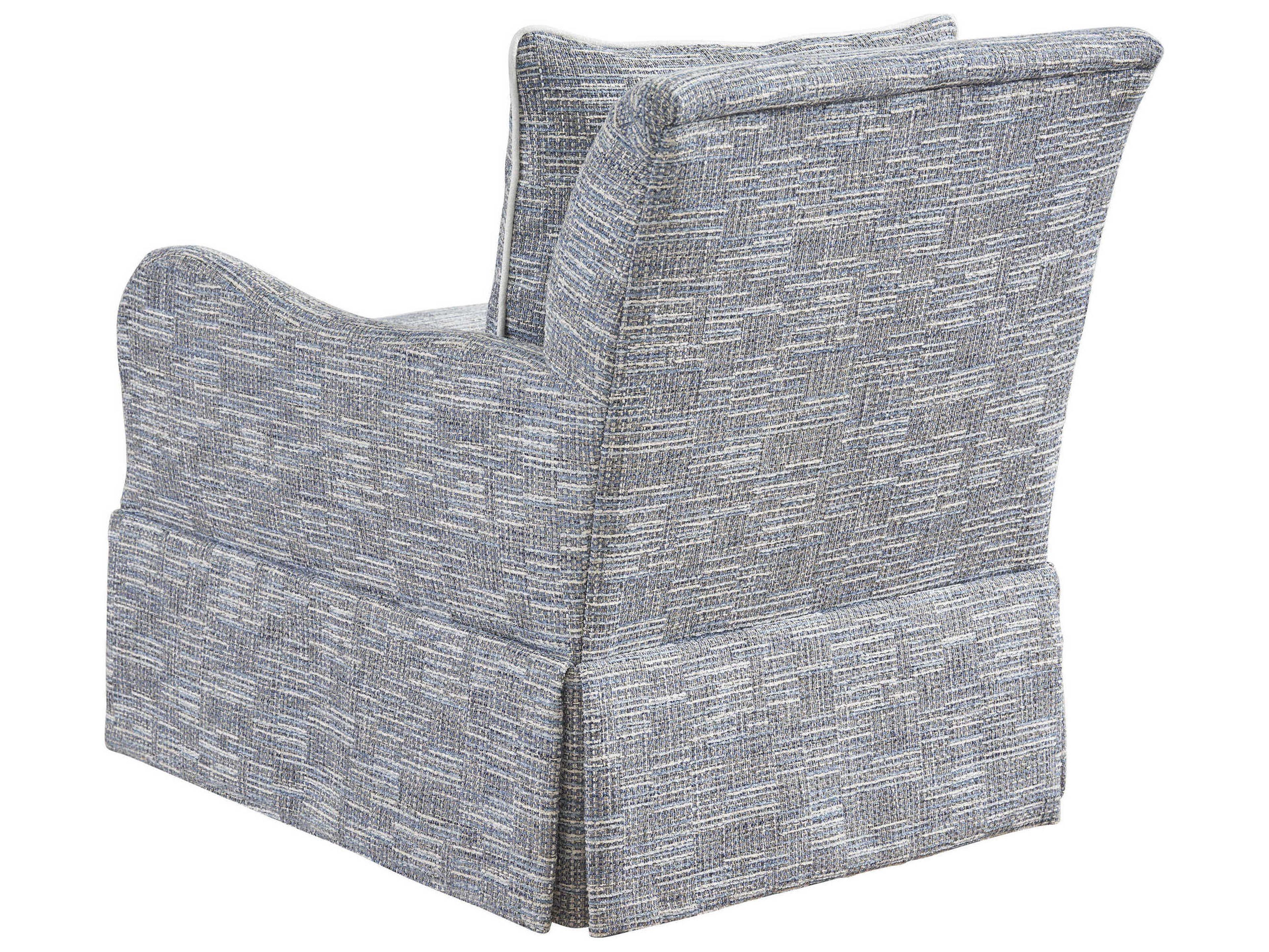 Lexington Rendezvous Palm Frond Swivel Gray Accent Chair 