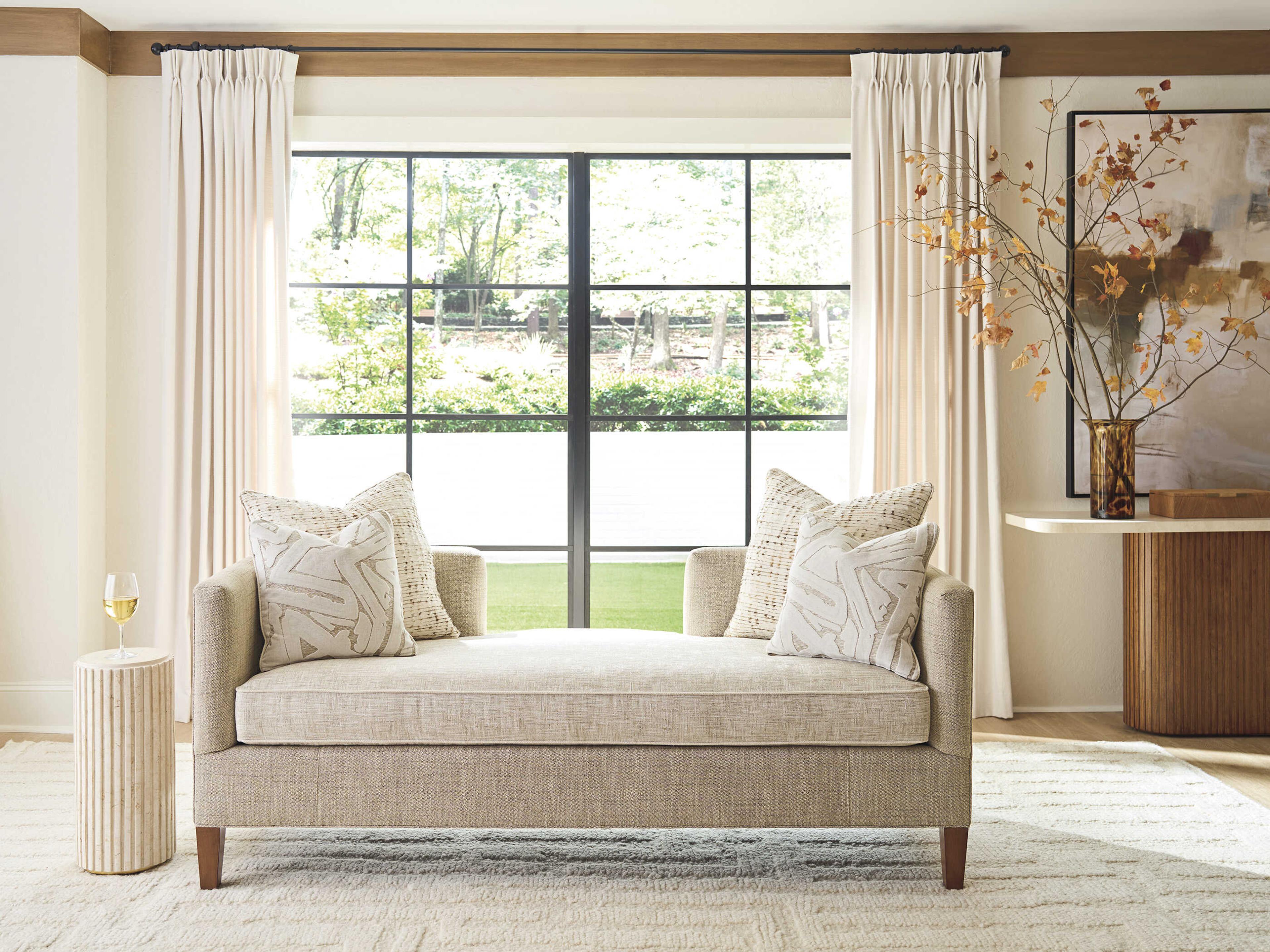 Lexington La Costa Sebastian Beige Upholstered Accent Bench