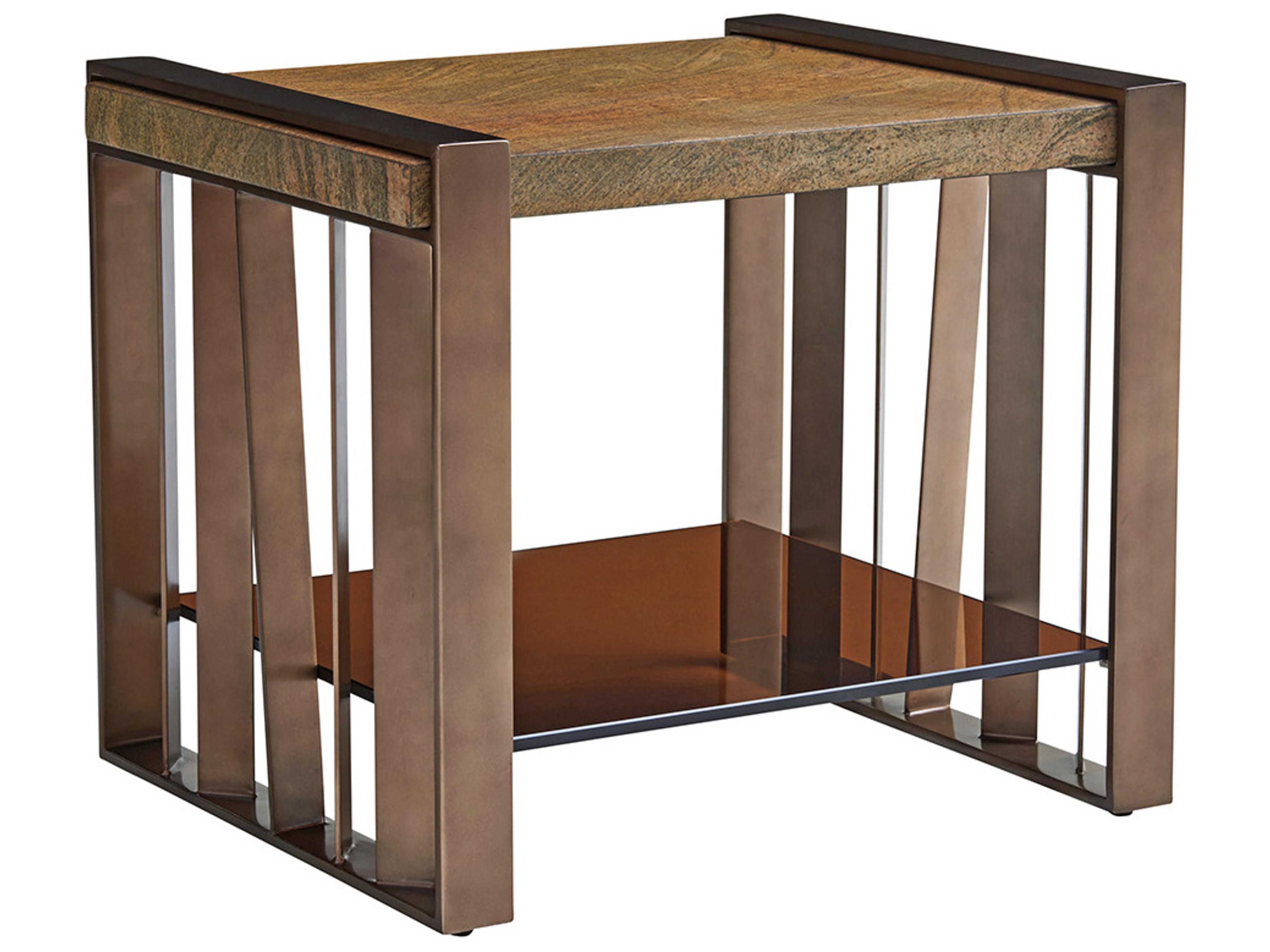 Zavala Rectangular Granite End Table