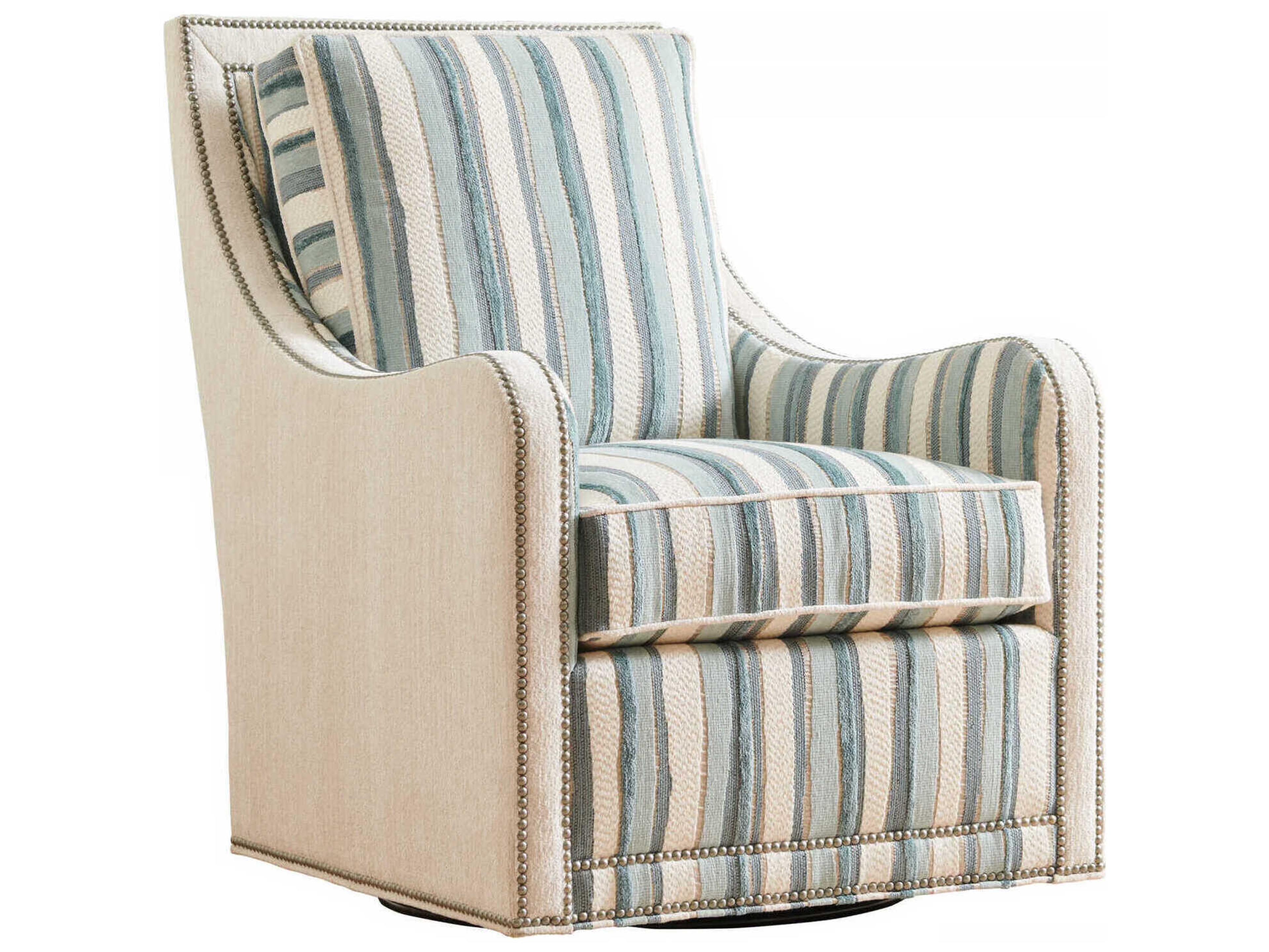 Lexington Upholstery Swivel Fabric Accent Chair