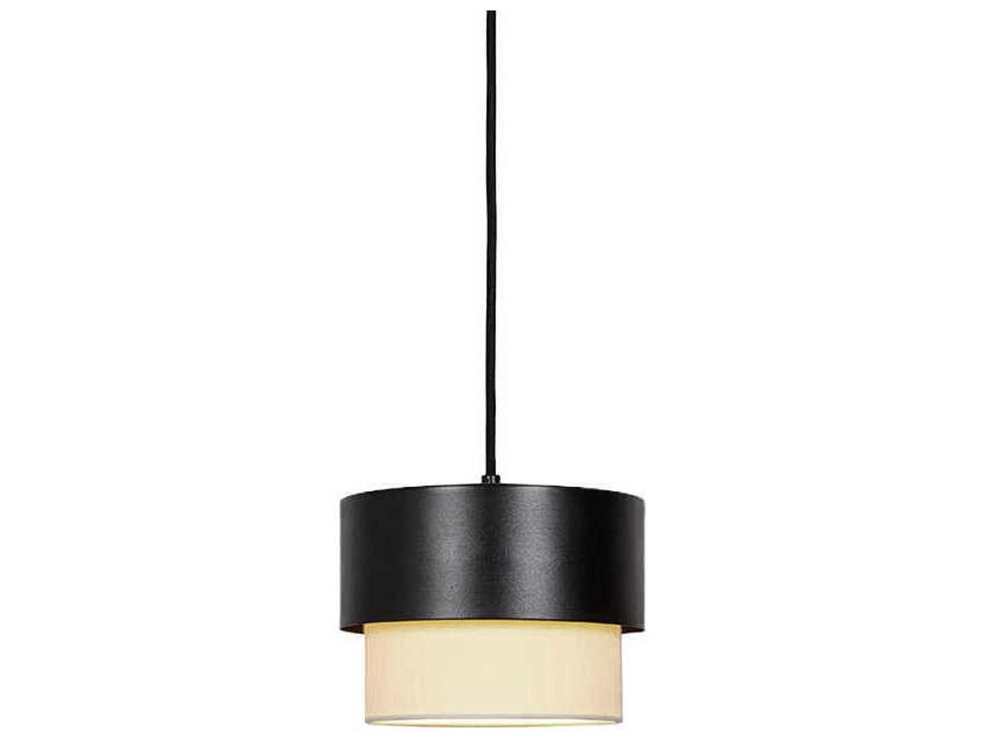 Kan 1-Light Black Drum Mini Pendant