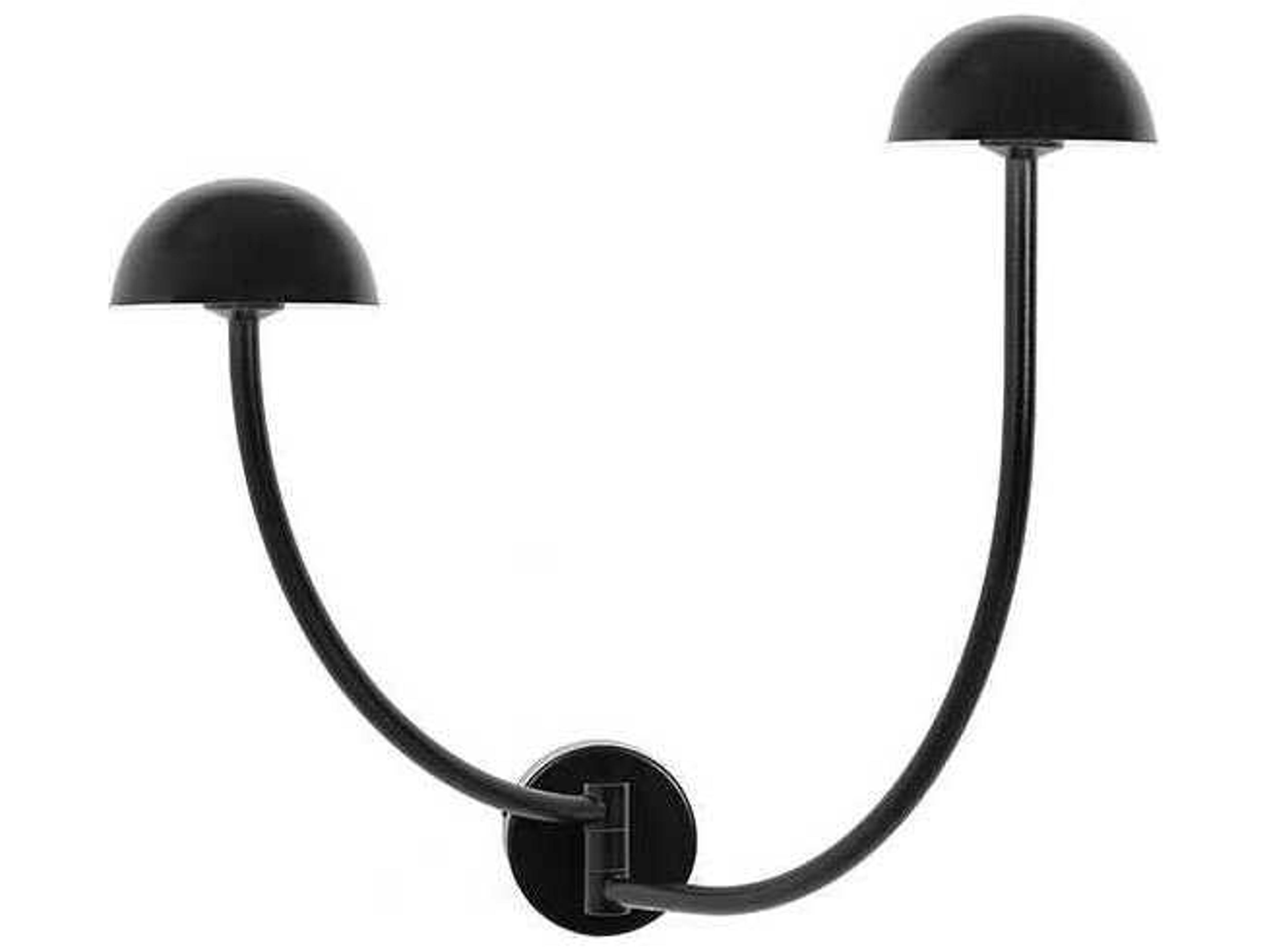 Champignon 2-Light Black Swing Wall Sconce