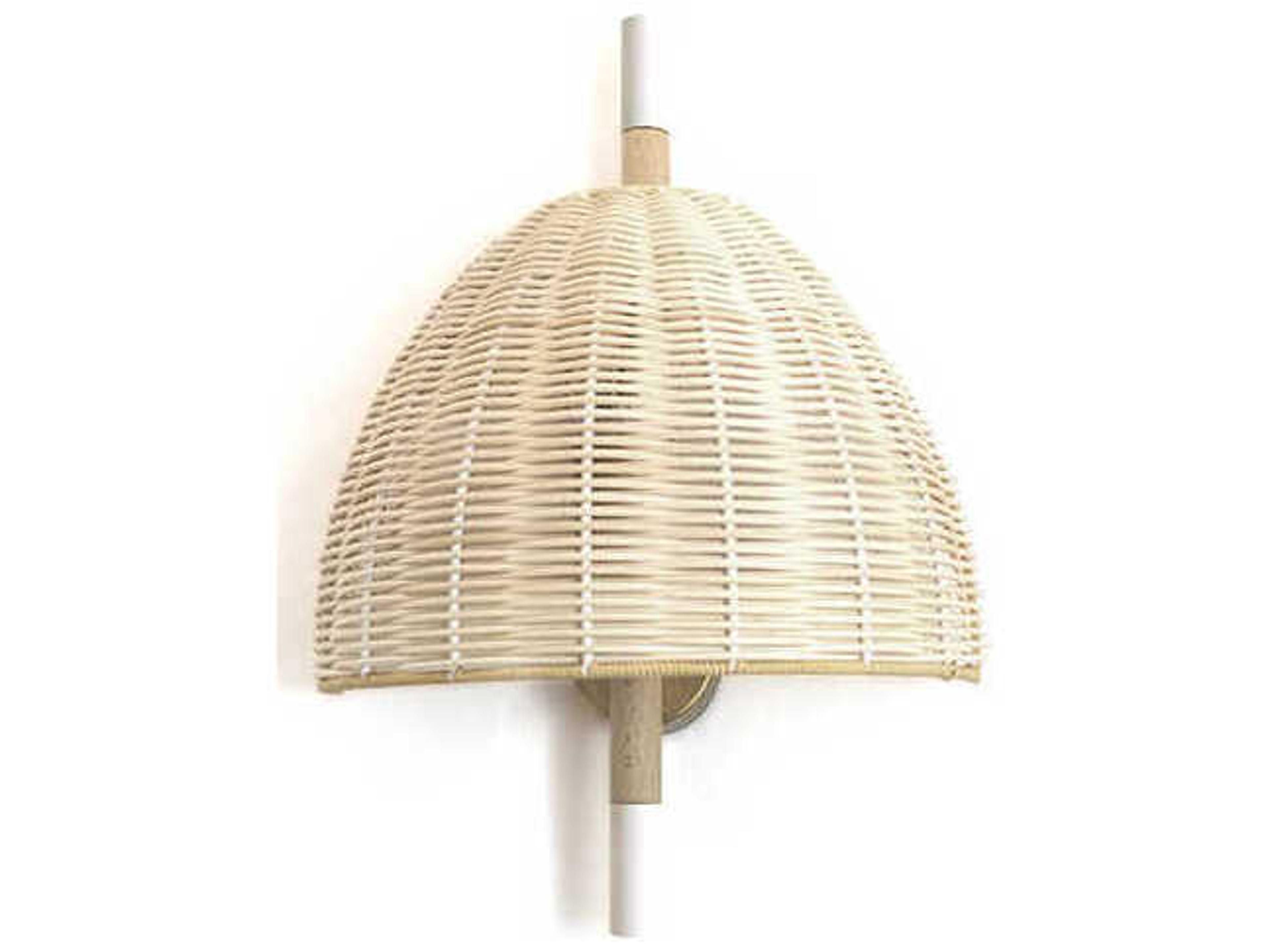 Ama 1-Light Matte White Brown Wall Sconce