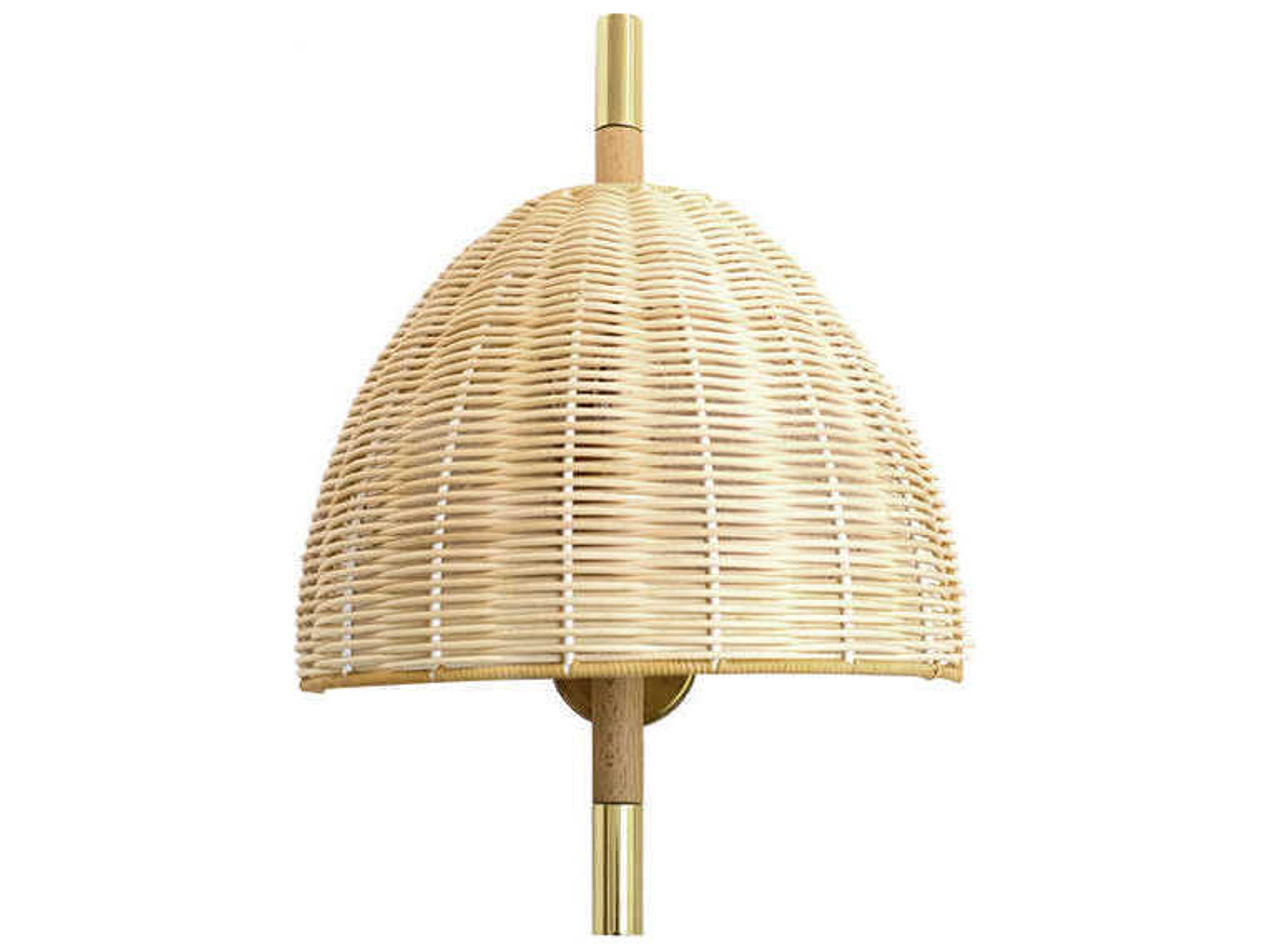 Ama 1-Light Polished Brass Brown Wall Sconce