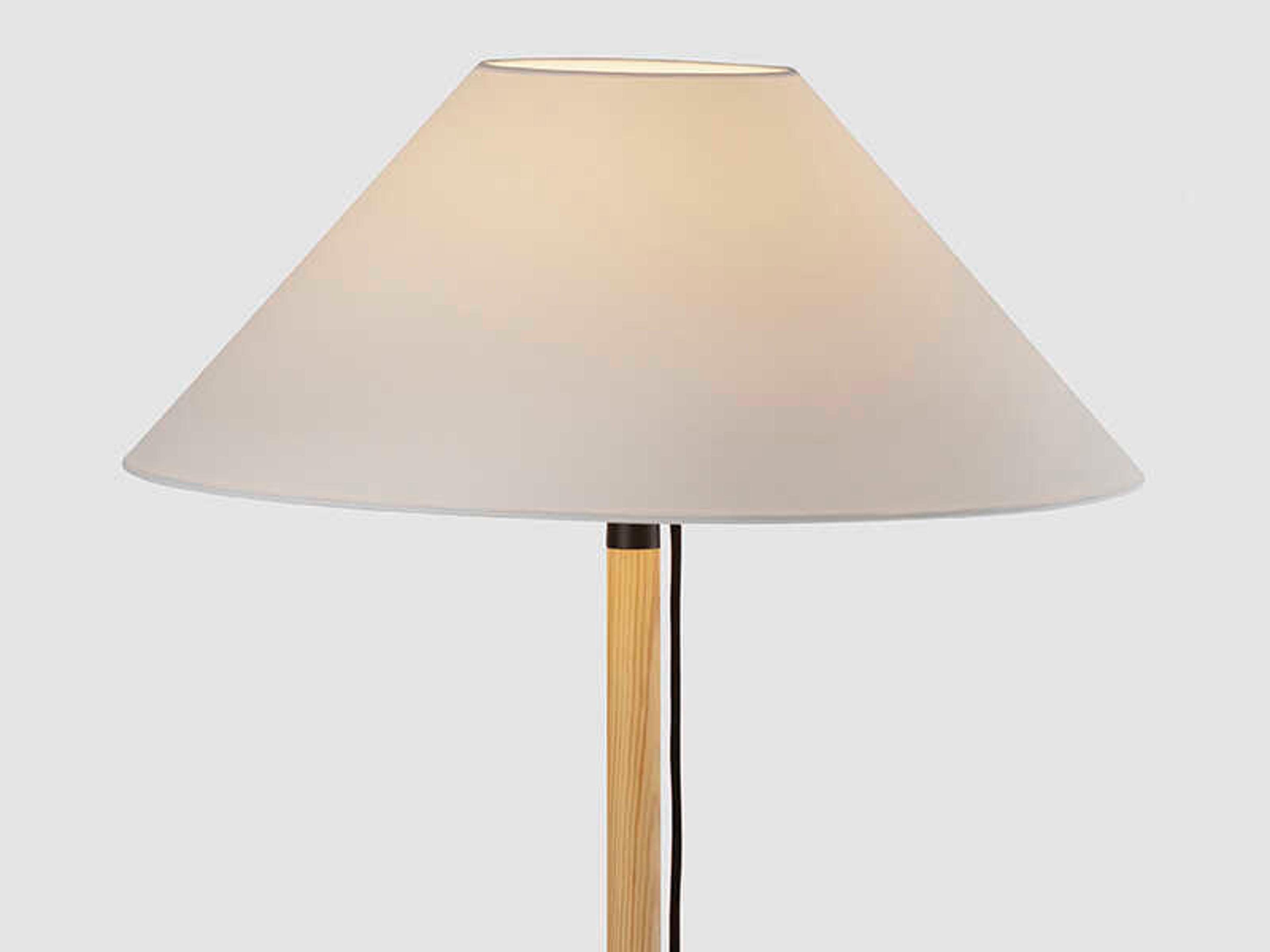 Luxcambra Clasica Pinewood Melis Scroll White Parchment Brown Floor Lamp