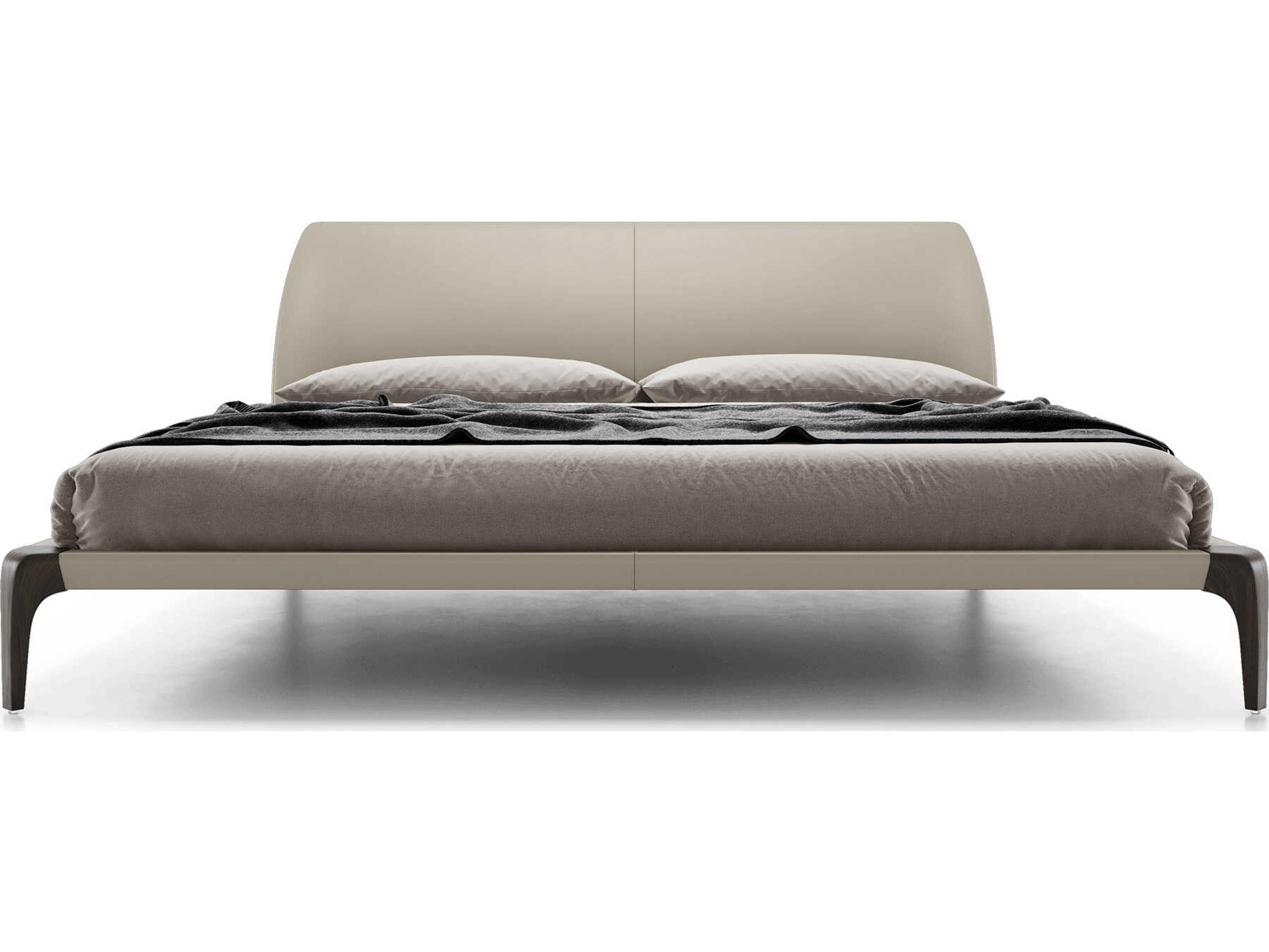 Luxcor Modluxe Sheridan Bed Truffle Beige Eco Leather and Seared Ash / King