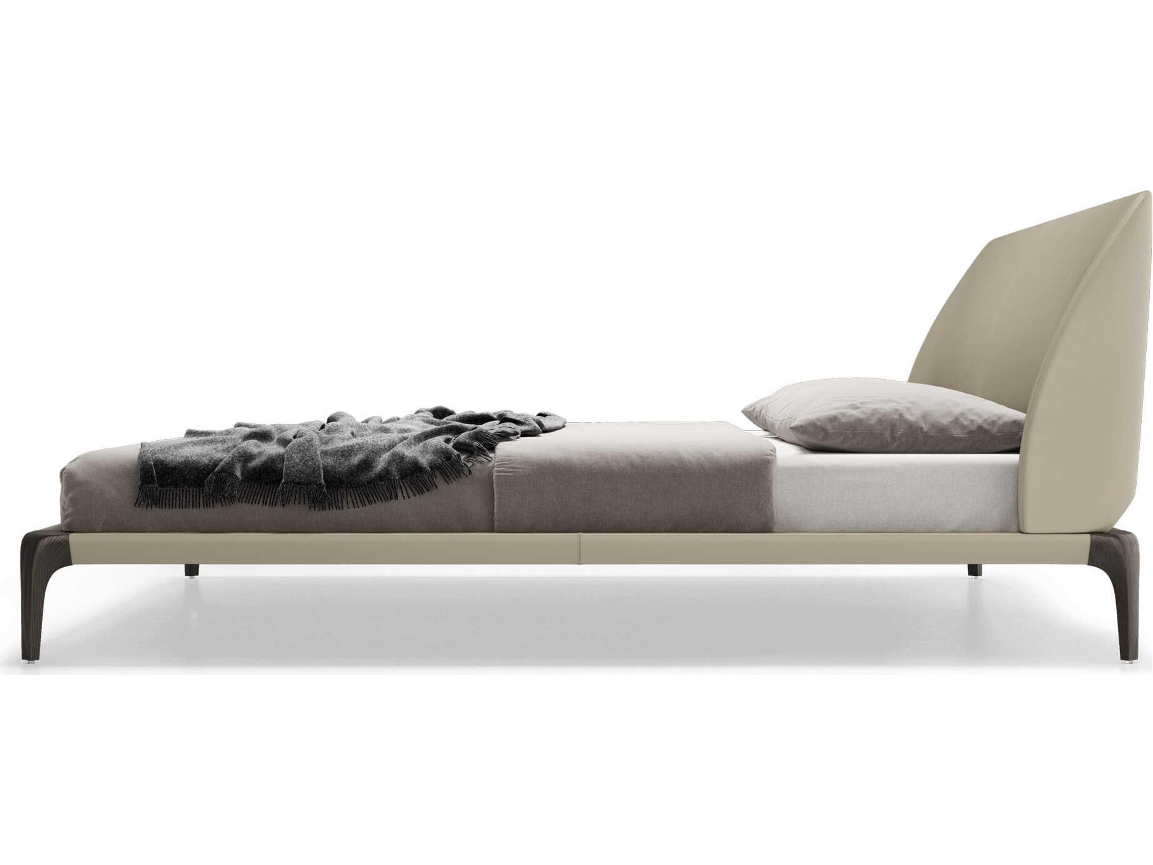 Luxcor Modluxe Sheridan Bed Truffle Beige Eco Leather and Seared Ash / King