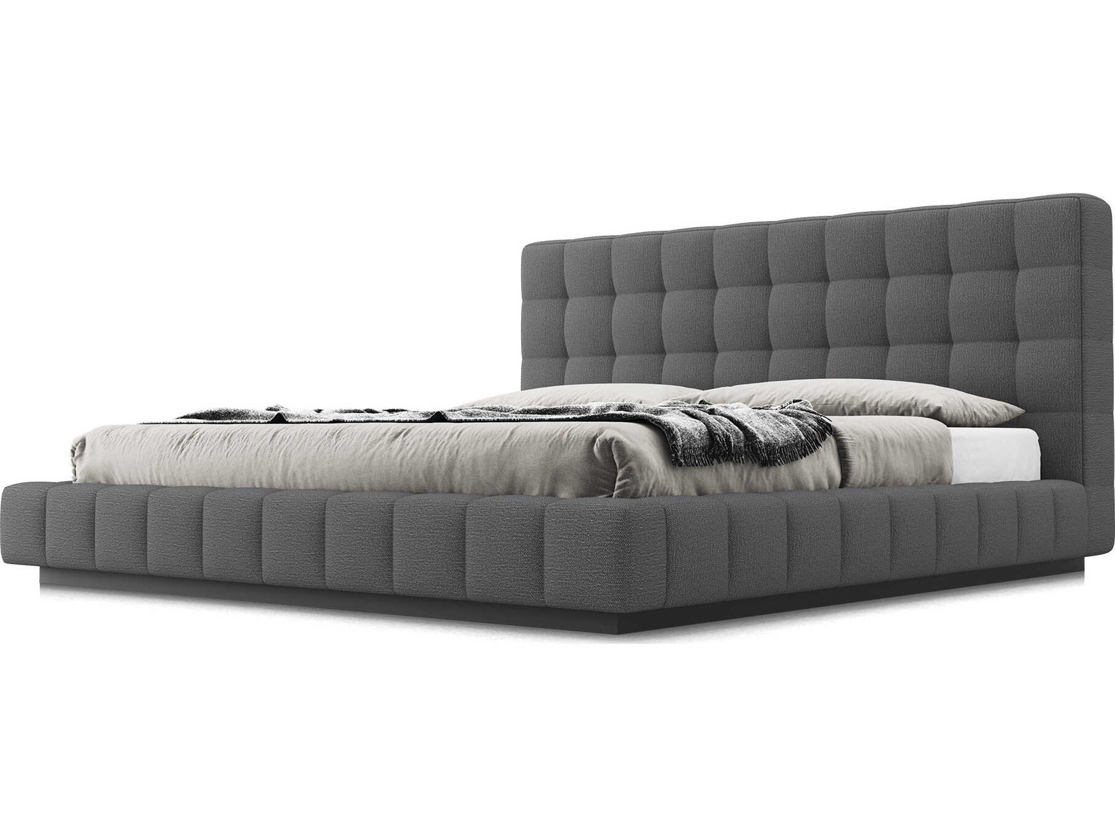 Luxcor Modluxe Grafton Bed Carbon Gray Fabric / Queen