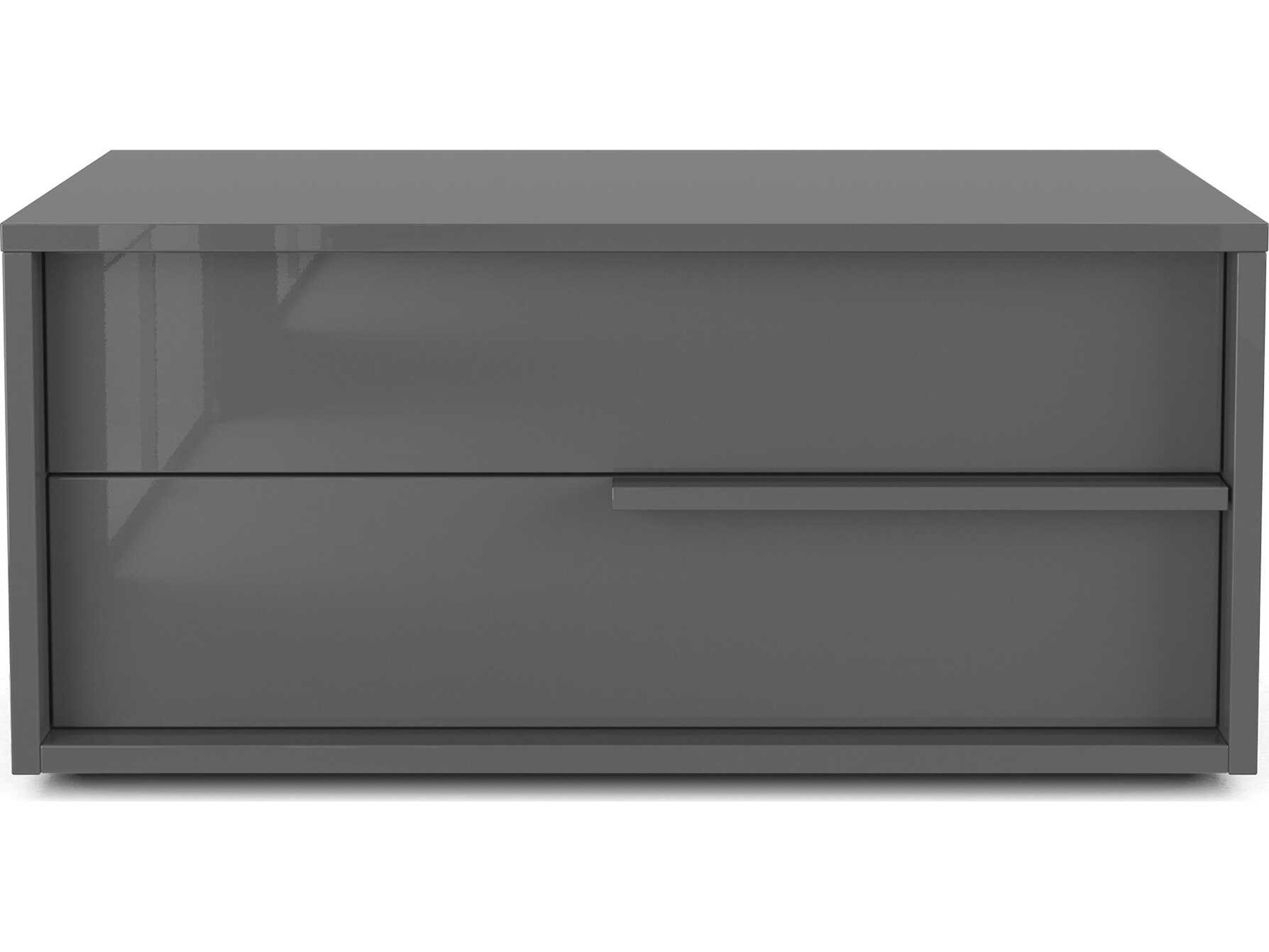 Luxcor Modluxe Harrow Nightstand Glossy Dark Gull Gray / Left-Facing