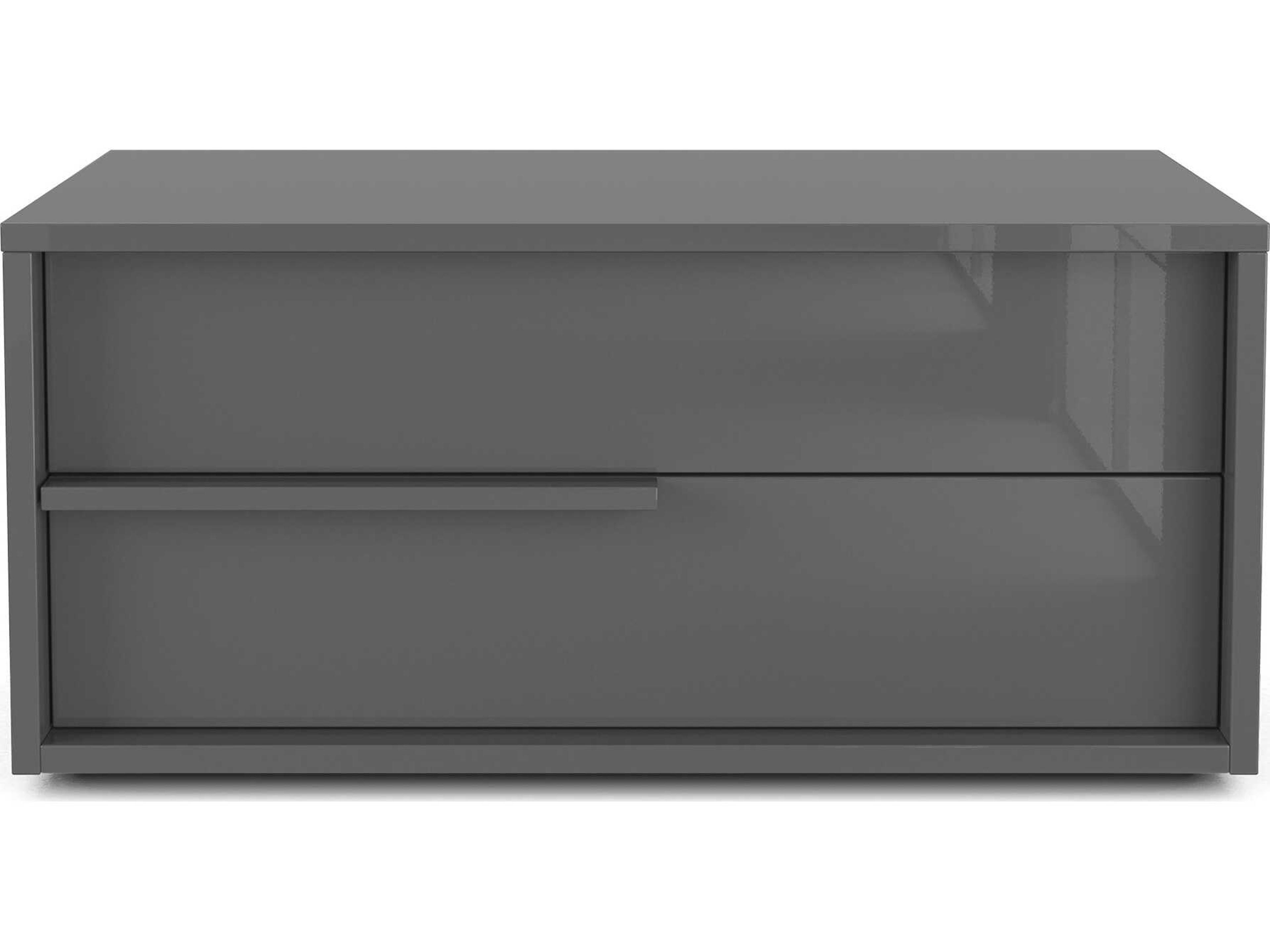 Luxcor Modluxe Harrow Nightstand Glossy Dark Gull Gray / Right-Facing