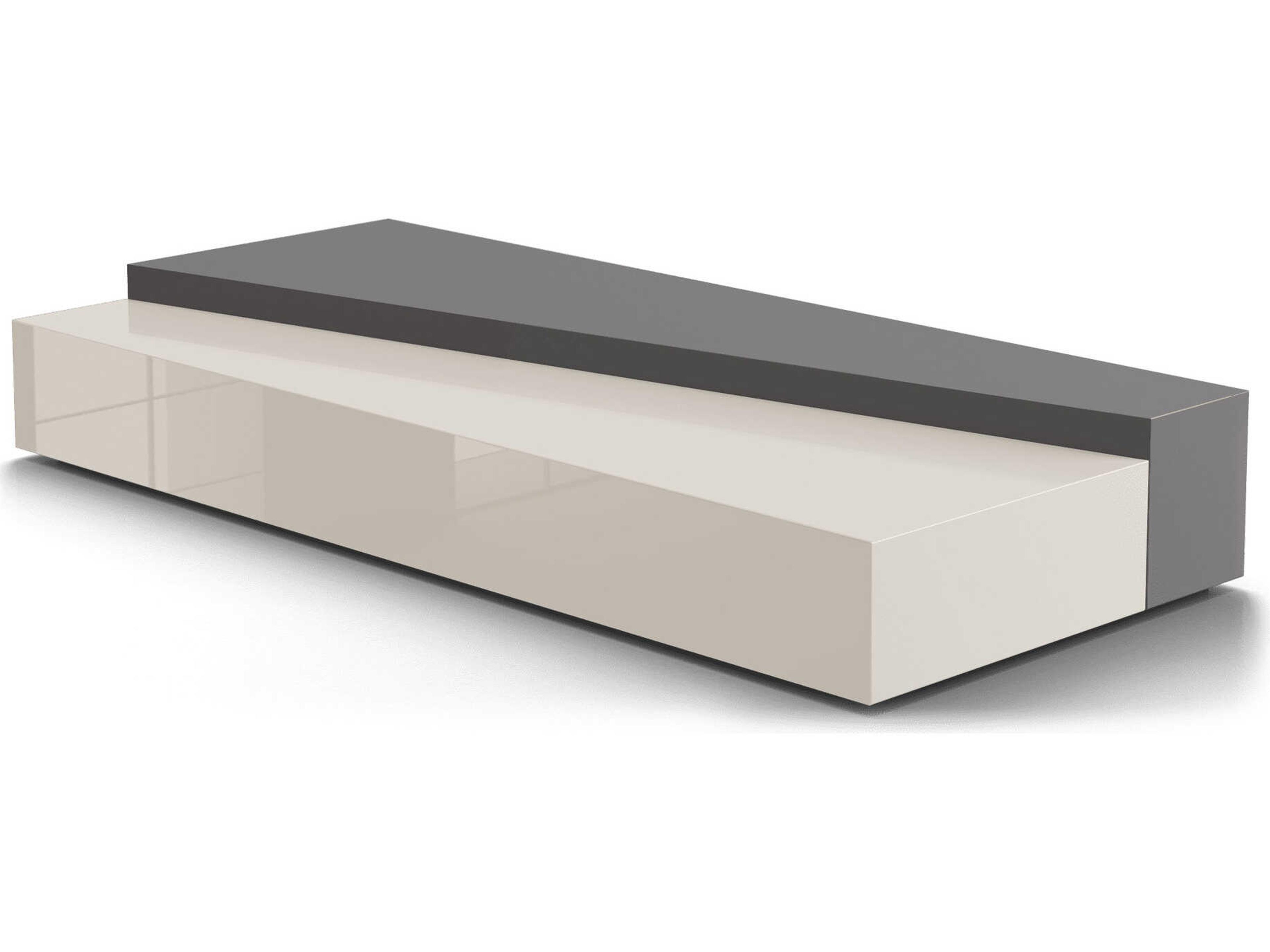 Luxcor Modluxe Loftus Coffee Tables in Glossy Dark Gull Gray and Glossy Chateau Gray