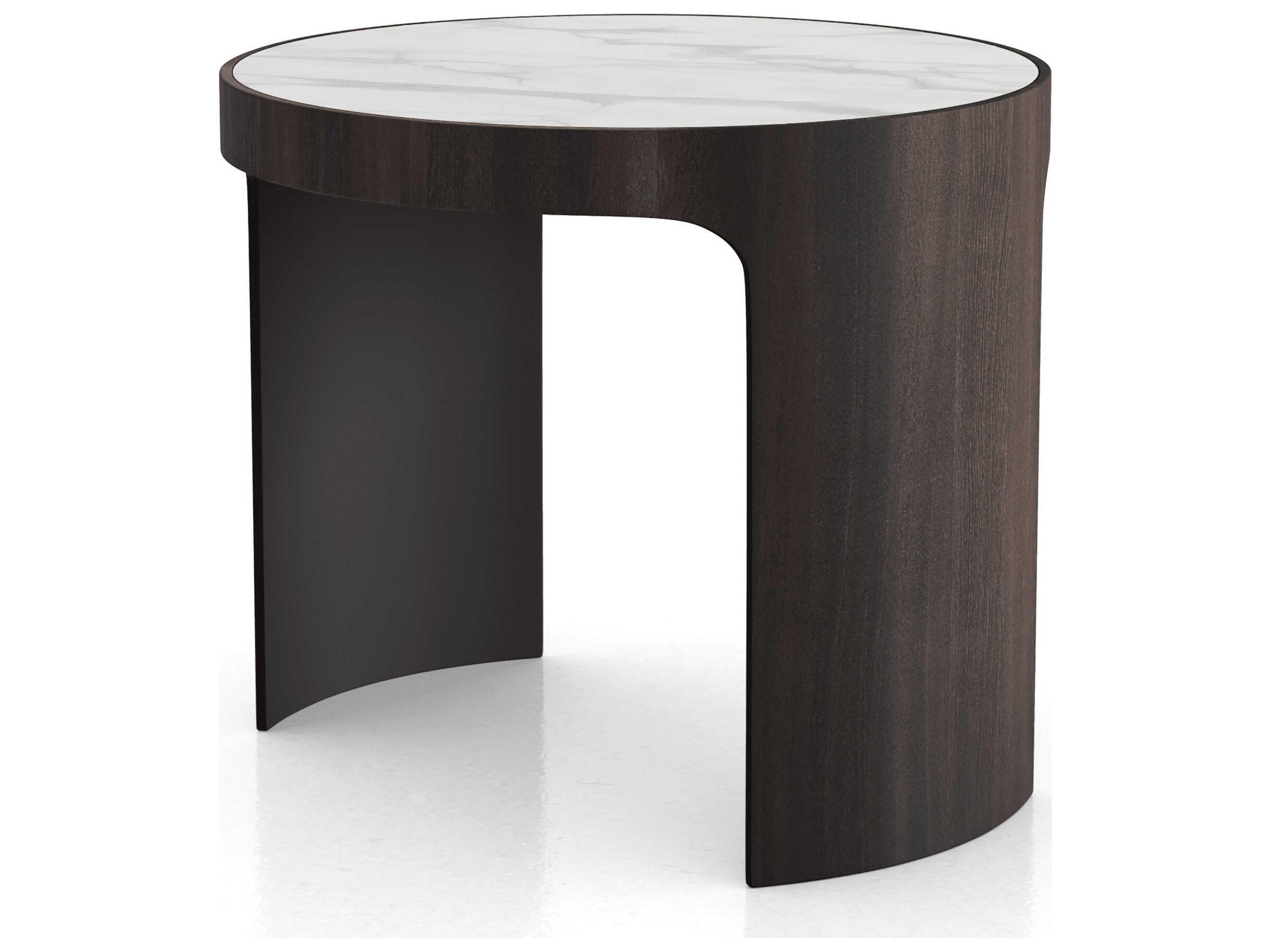 Luxcor Modluxe Thorne Side Table in White Marble Ceramic