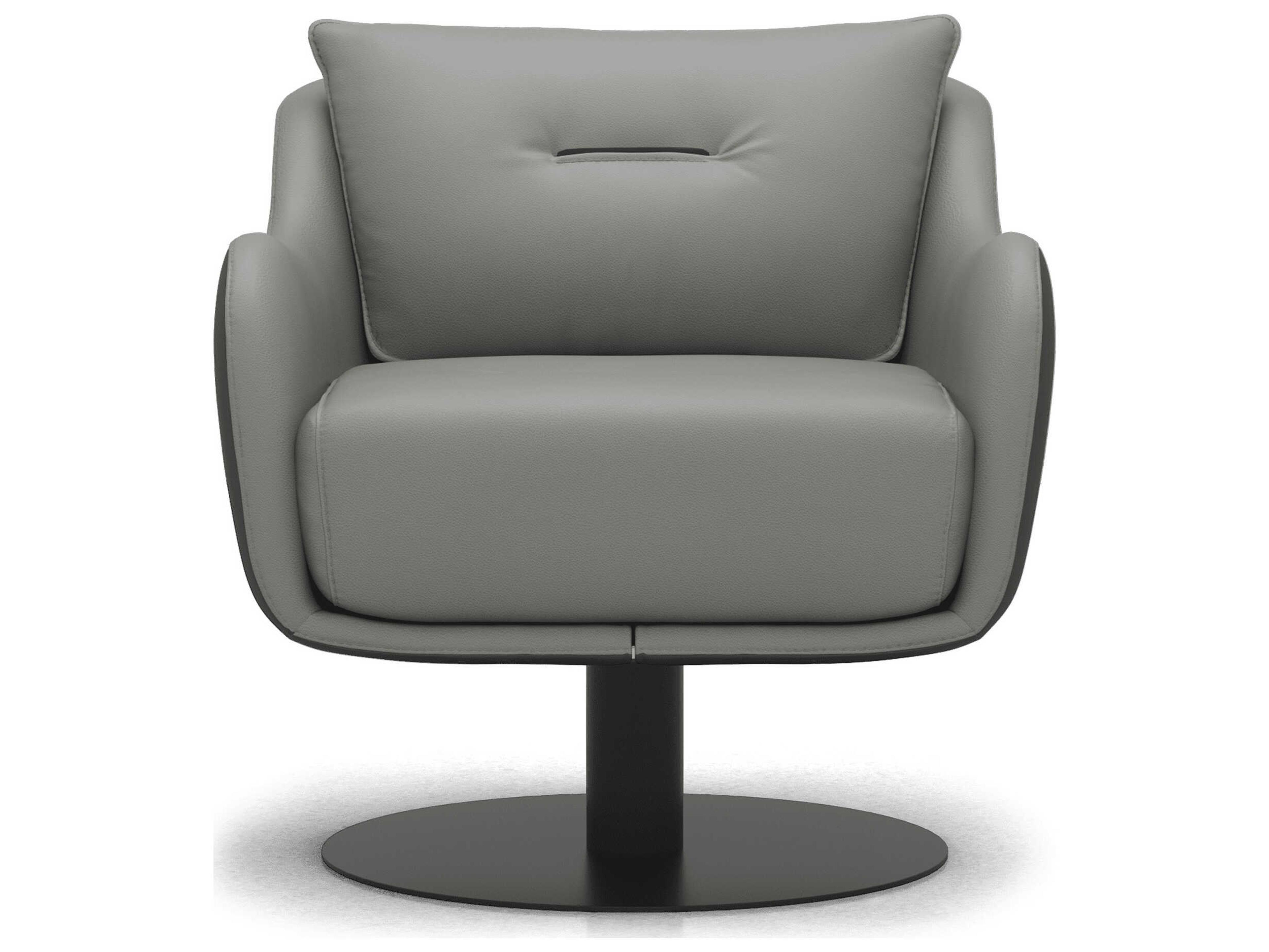 Luxcor Modluxe Lyon Lounge Chair Warm Gray and Graphite Leathers