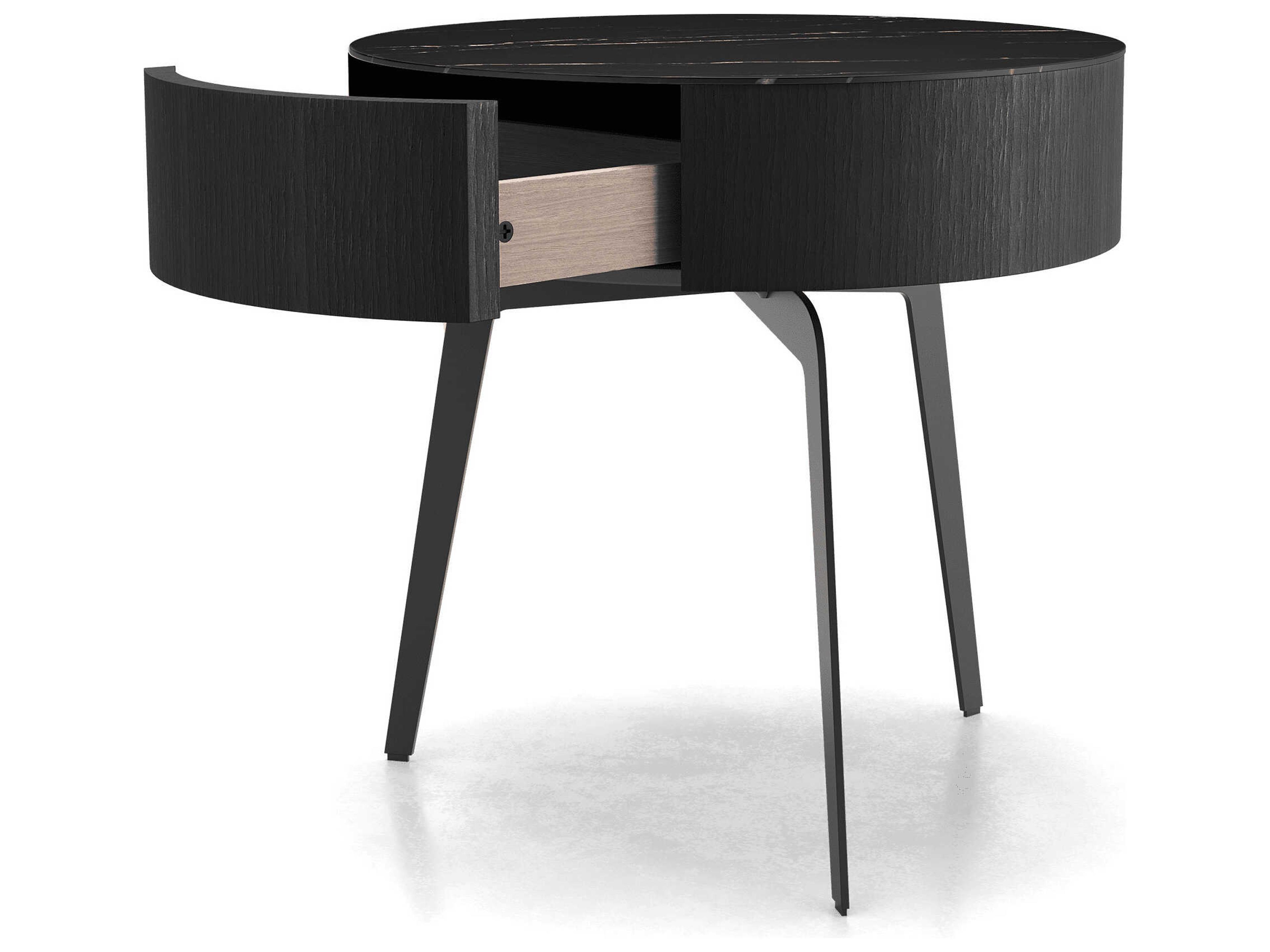 Luxcor Modluxe Luton Side Table in Wenge and Black Granite Quartz