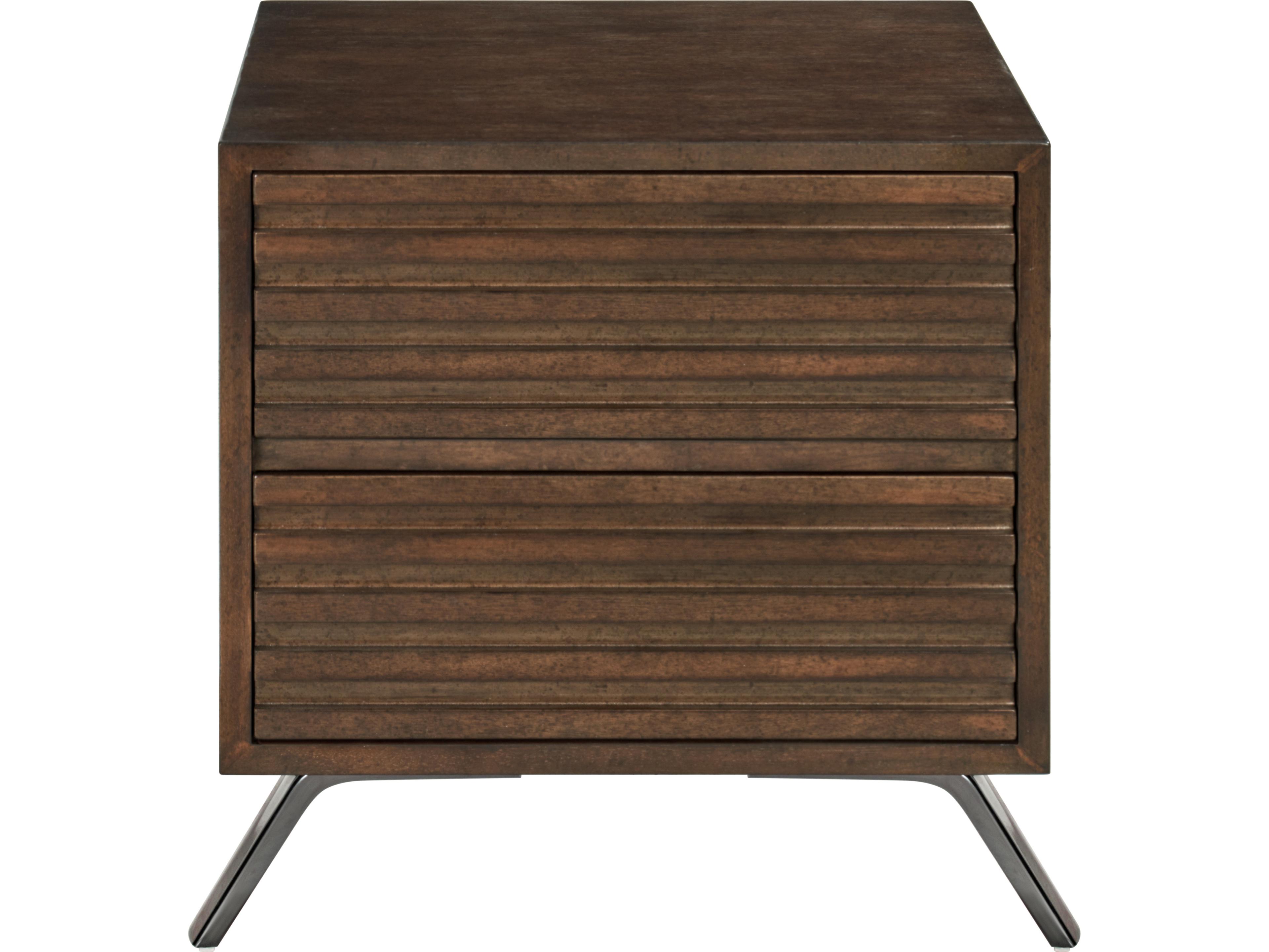 Luxecor Atelier 2-Drawers Brown Oak Wood Nightstand