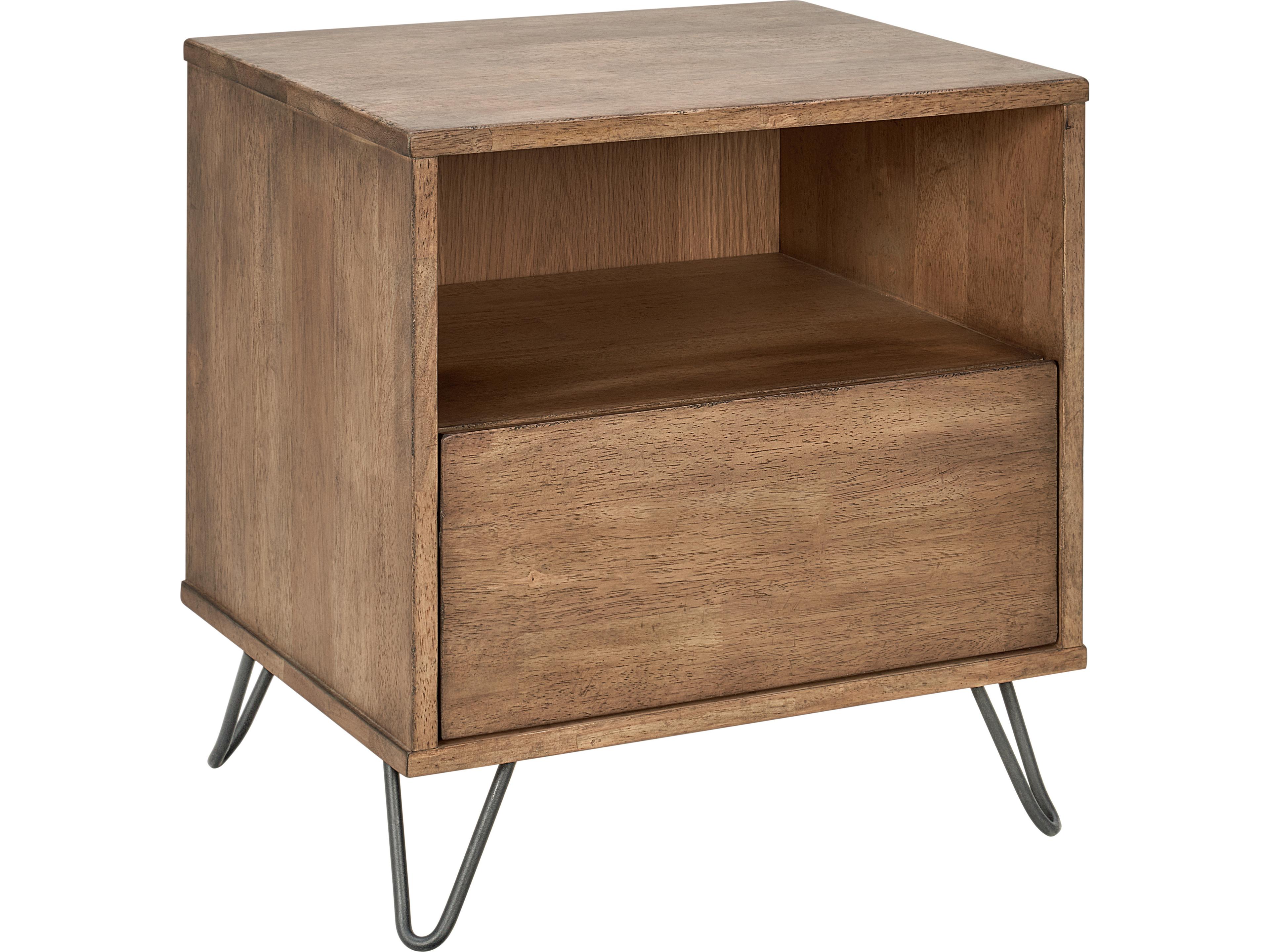 Atelier 1-Drawer Natural Oak Wood Nightstand