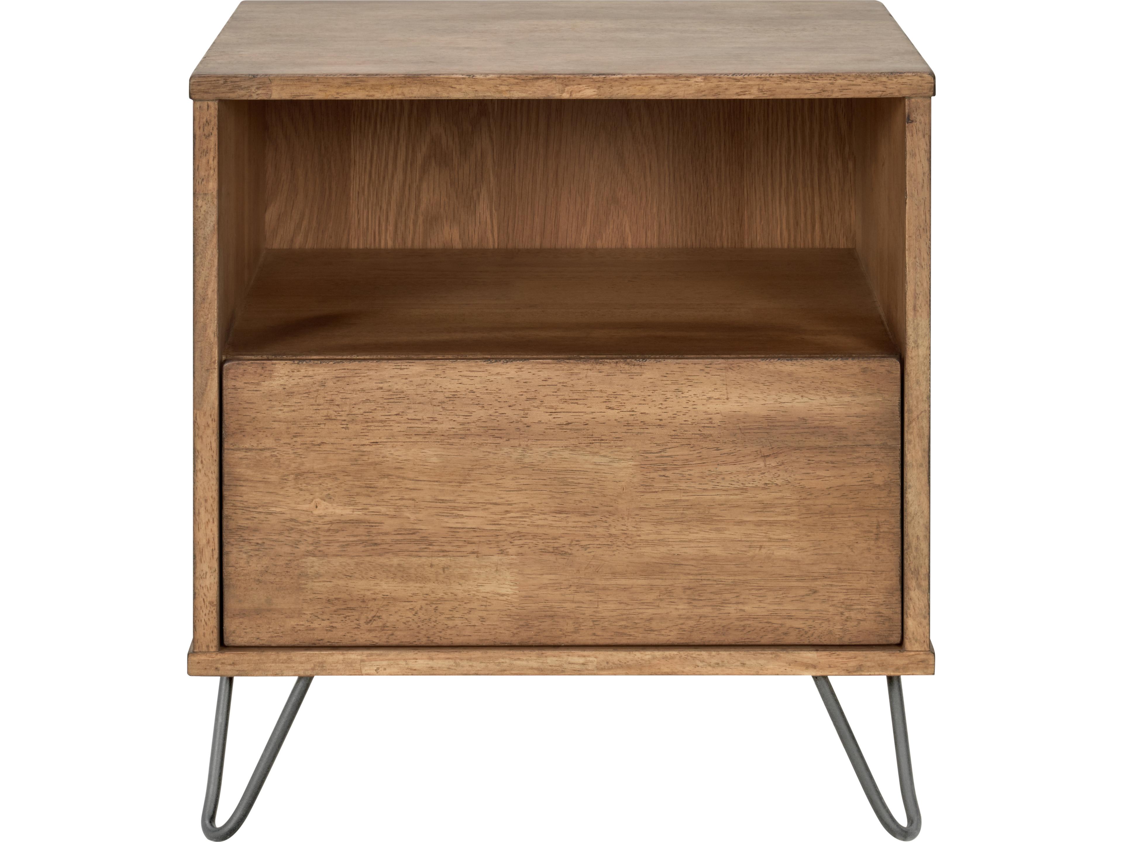 Luxecor Atelier 1-Drawer Natural Oak Wood Nightstand