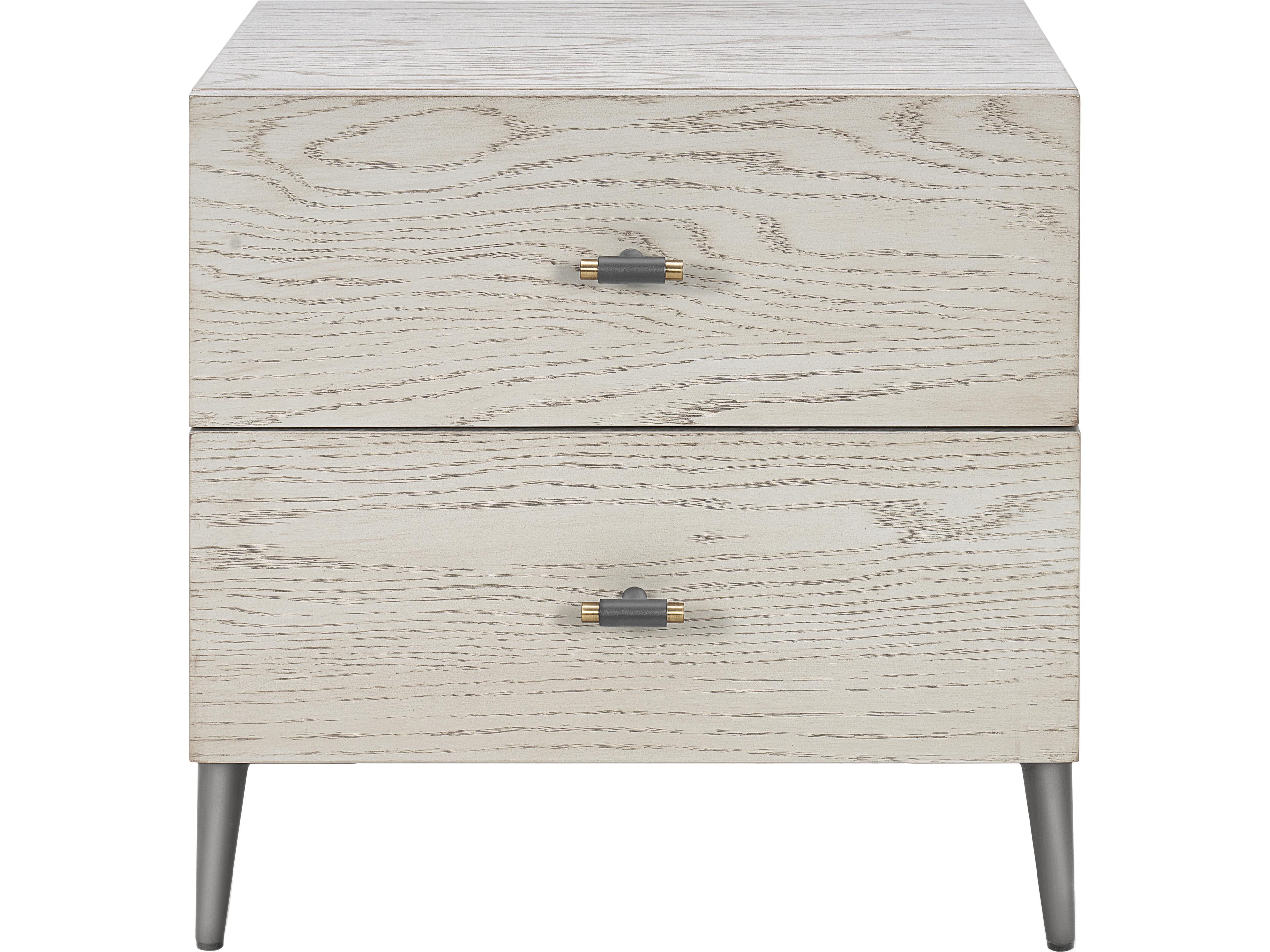 Luxecor Atelier 2-Drawers White Oak Wood Nightstand