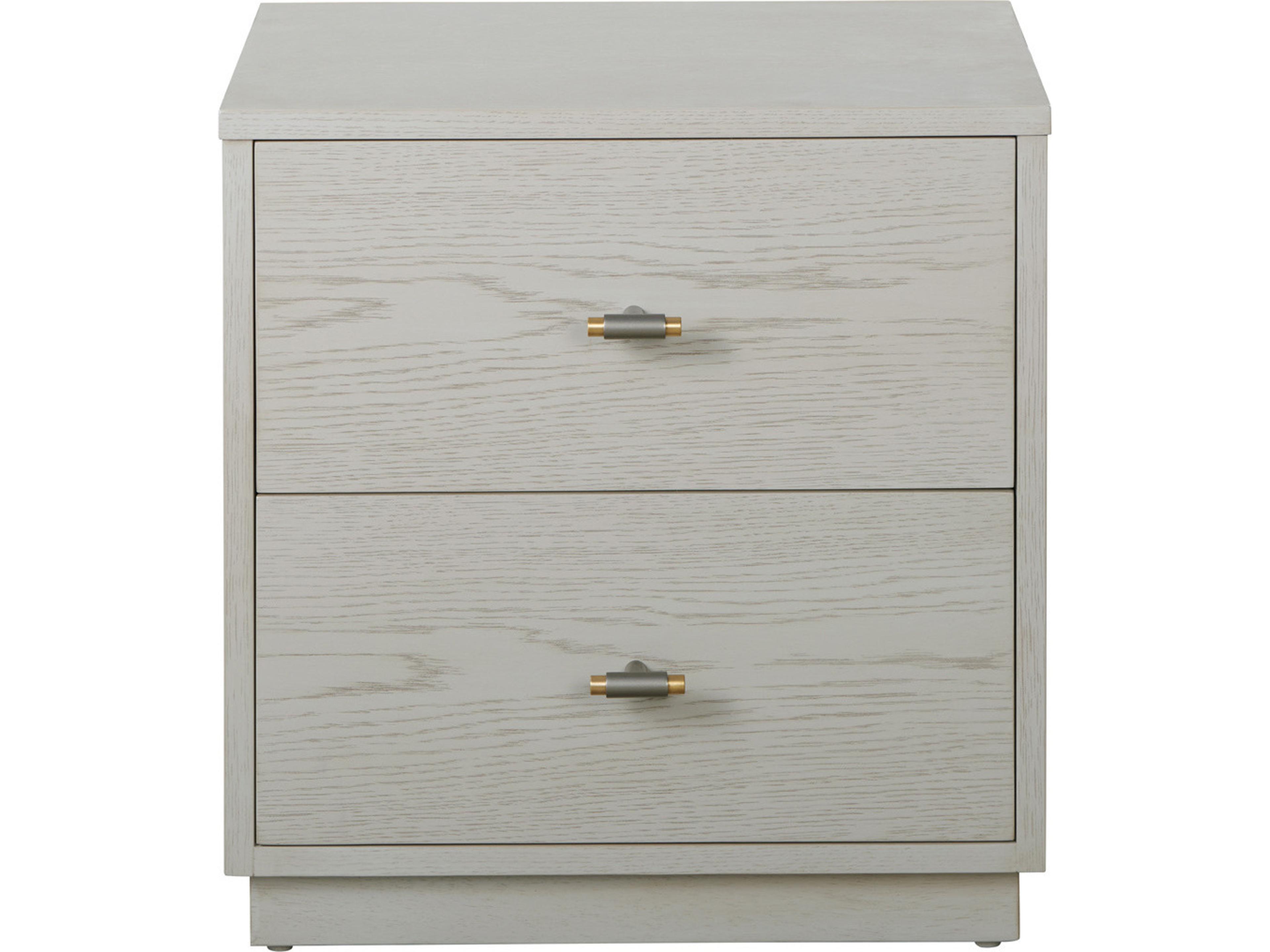 Luxecor Atelier 2-Drawers White Oak Wood Nightstand