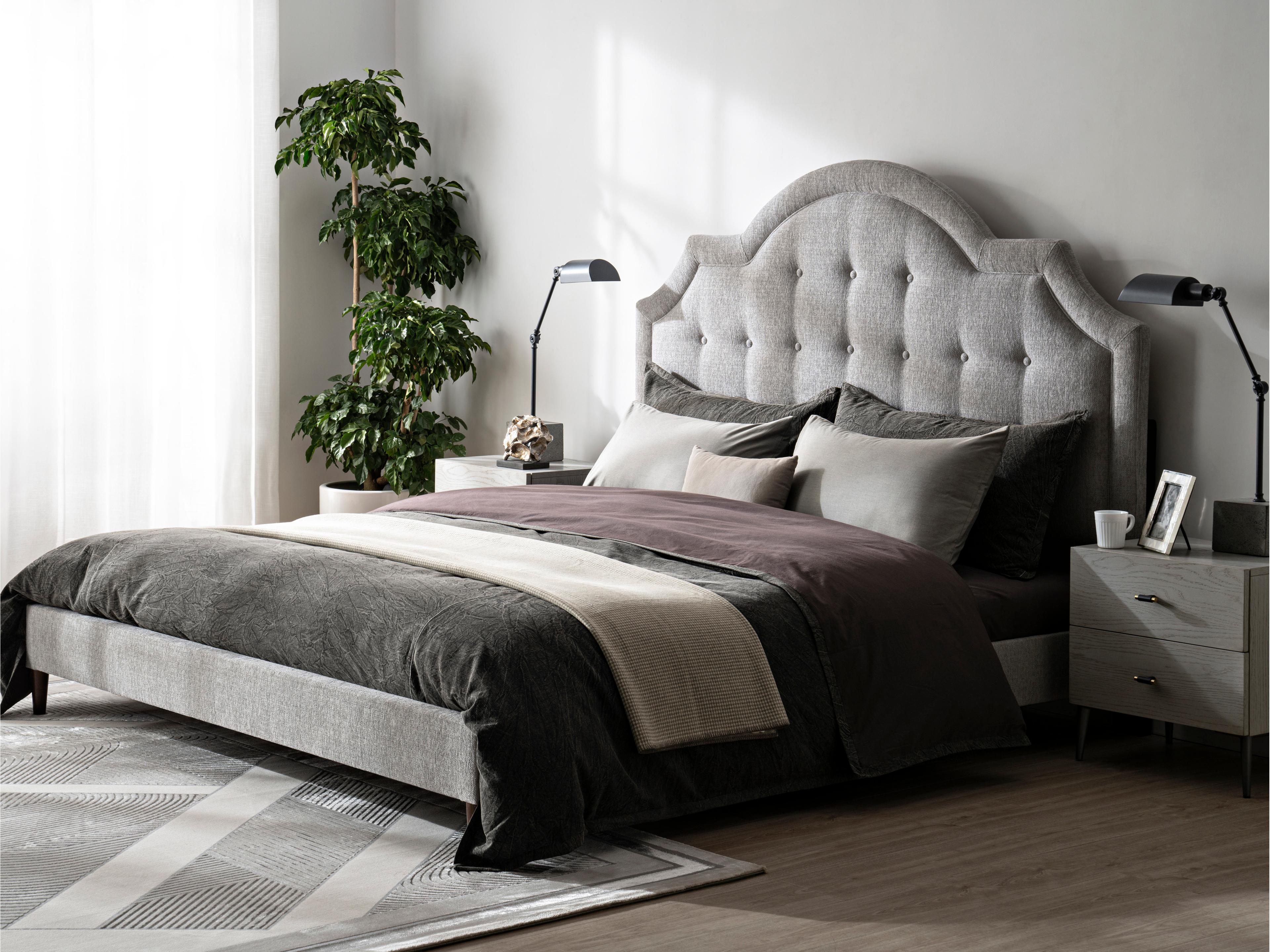 Luxecor Atelier Gray Upholstered King Panel Bed